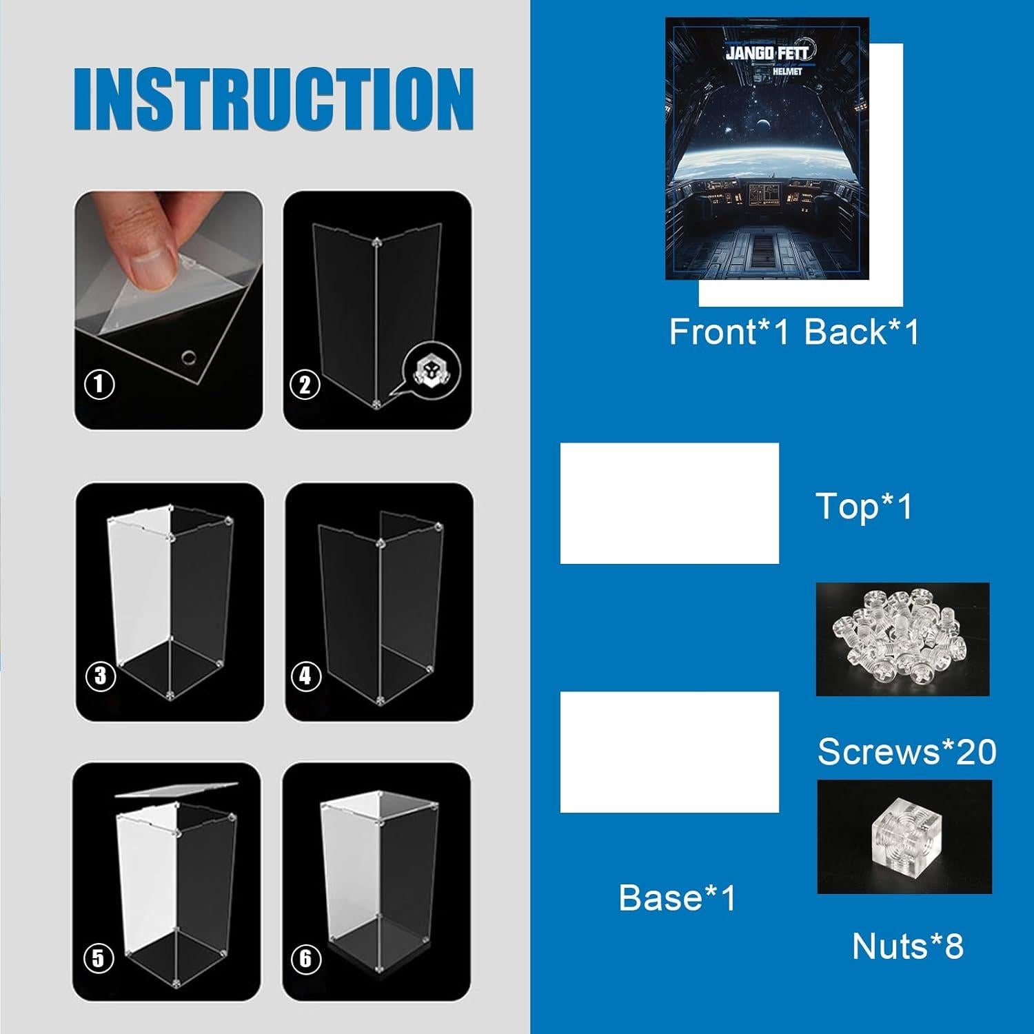 Caja de Exhibición Acrílica NAOCARD para Casco Jango Fett