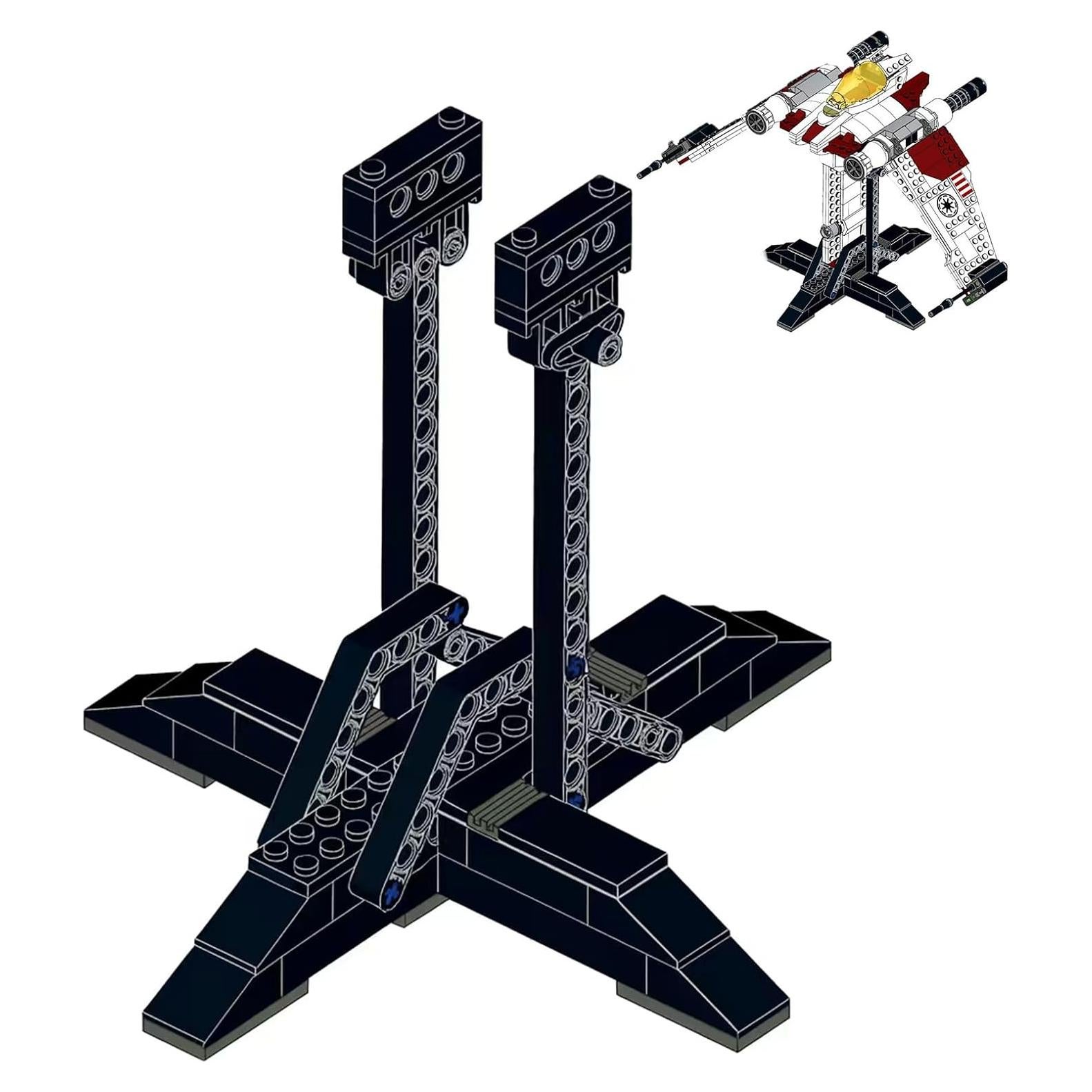 Soporte de Exhibición V-19 Torrent Starfighter Toqusdy - Elevador Negro