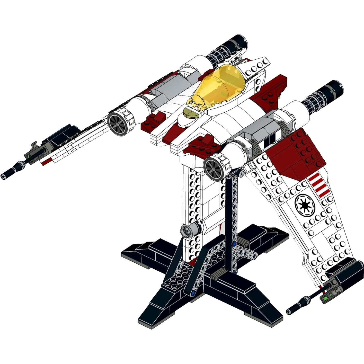 Soporte de Exhibición V-19 Torrent Starfighter Toqusdy - Elevador Negro