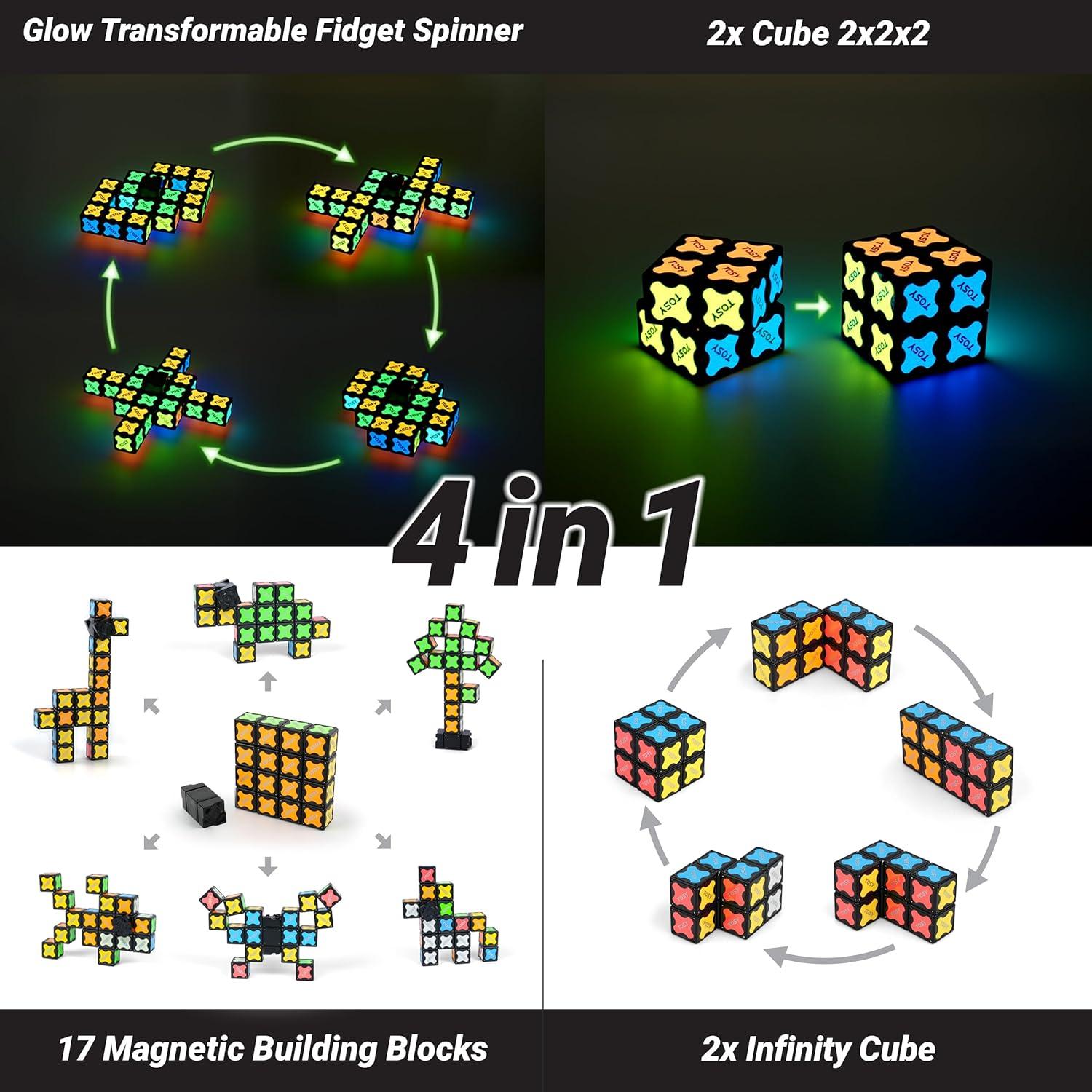 Spinner Antiestrés TOSY Magnético Brillante 2 Piezas 27.8x13.9cm