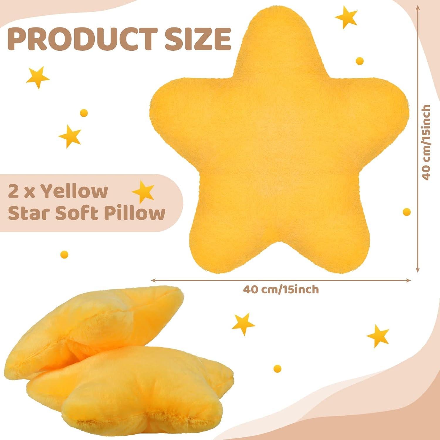 Almohadas de Peluche Estrella Amarilla Sumind - 2 Pcs 40 cm