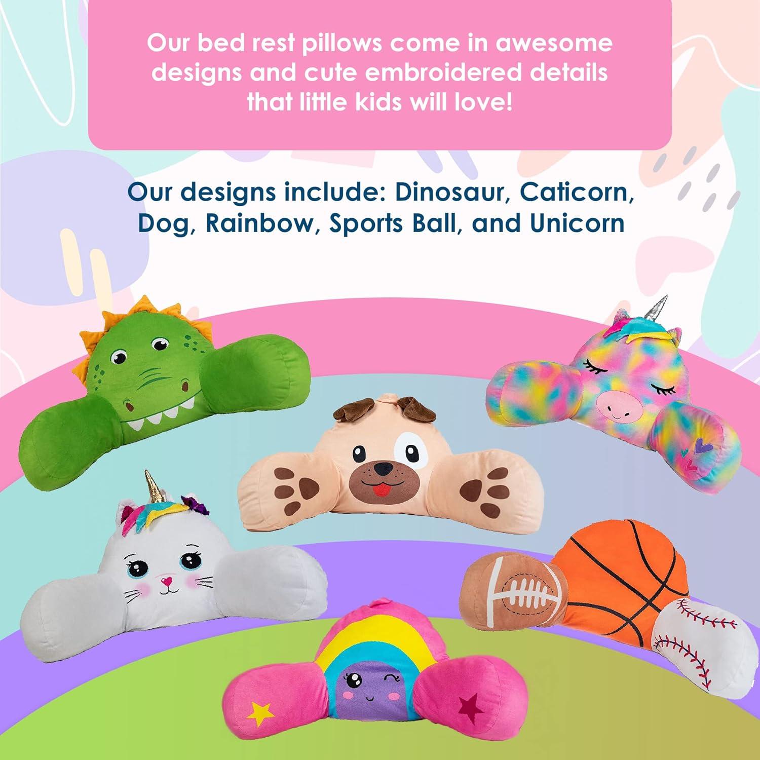 Cojín de Respaldo para Niños Unicornios y Robots 58x36cm