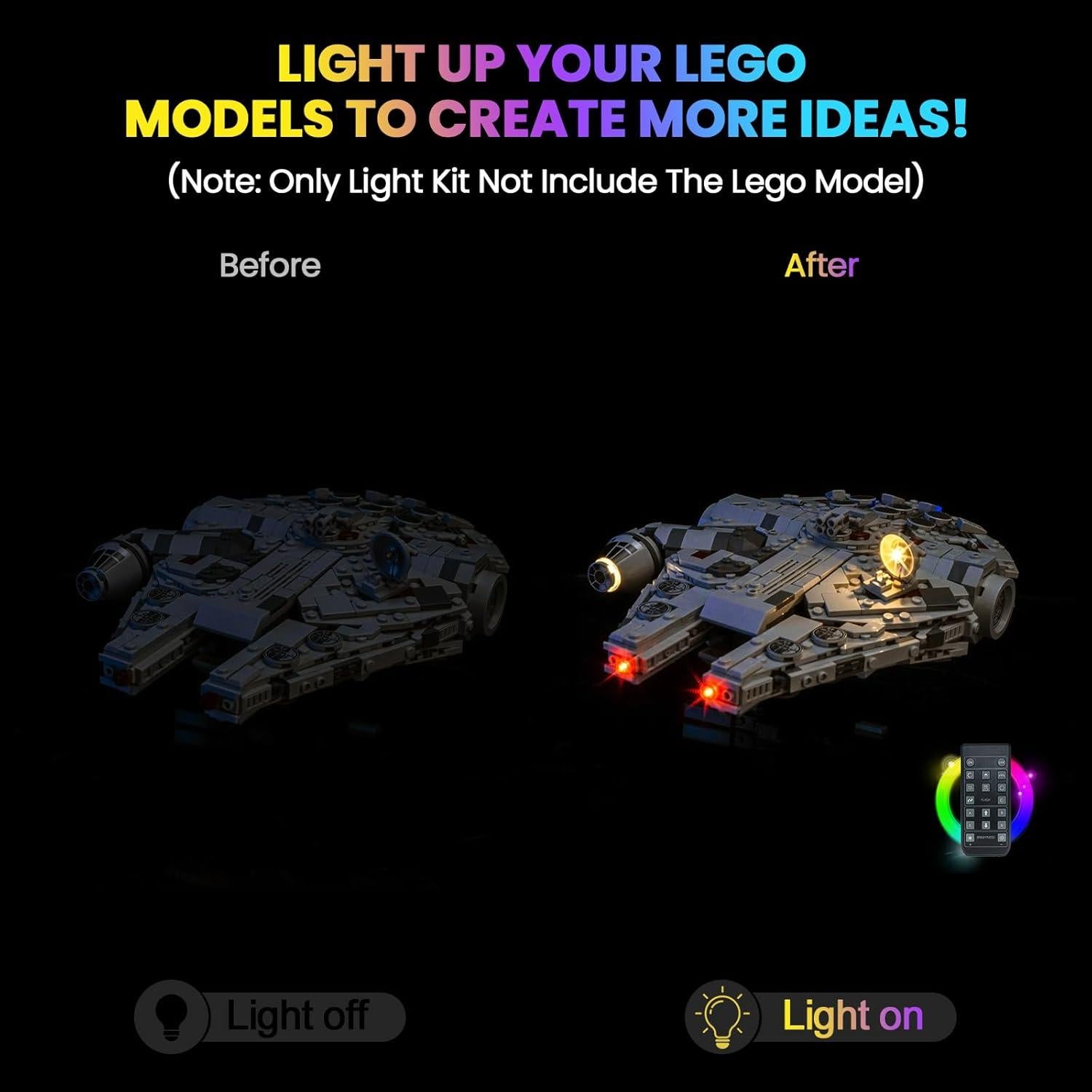 Kit de Luz LED Hilighting para Lego Halcón Milenario RC