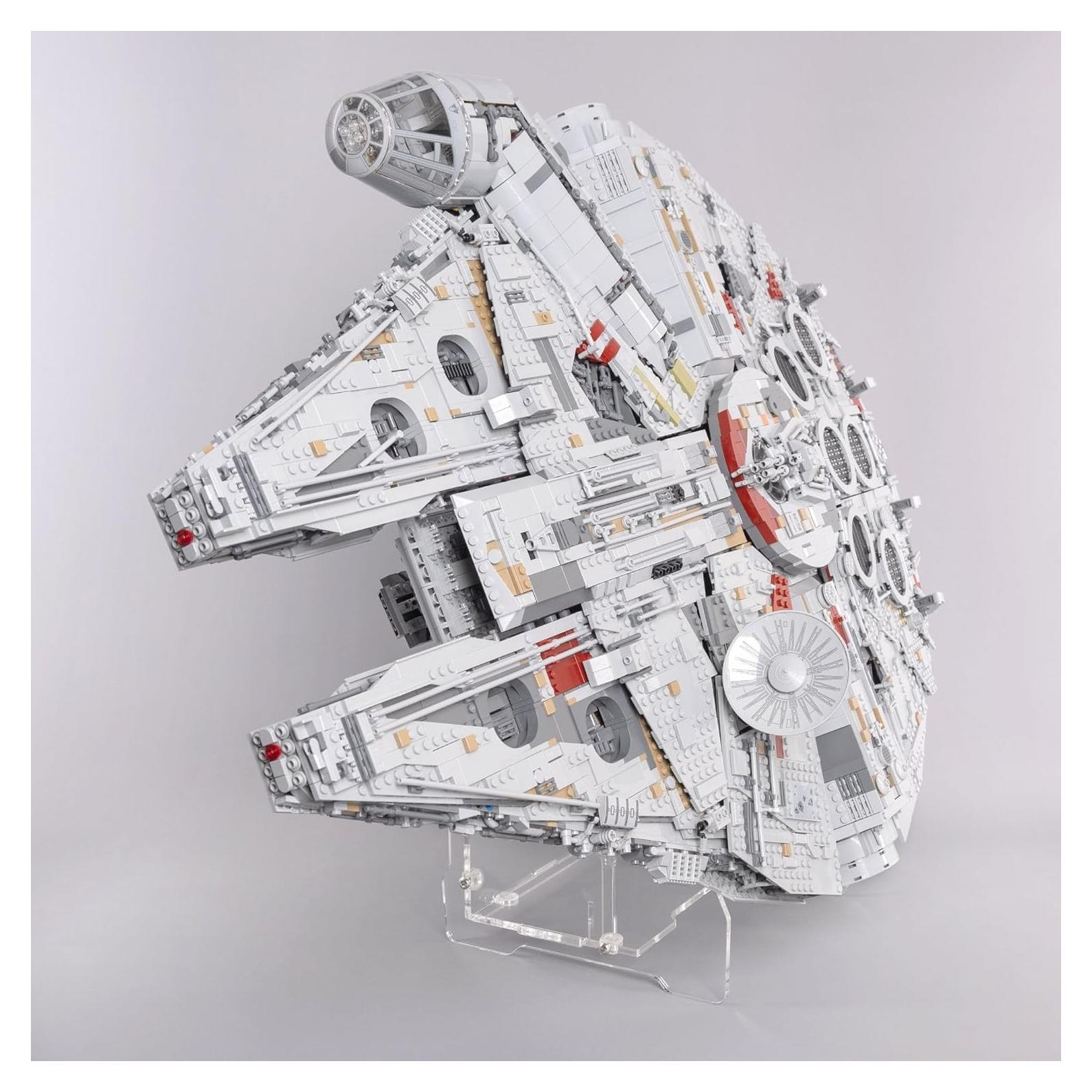 Soporte Acrílico Transparente iDisplayit 2en1 para LEGO UCS Halcón Milenario 75192