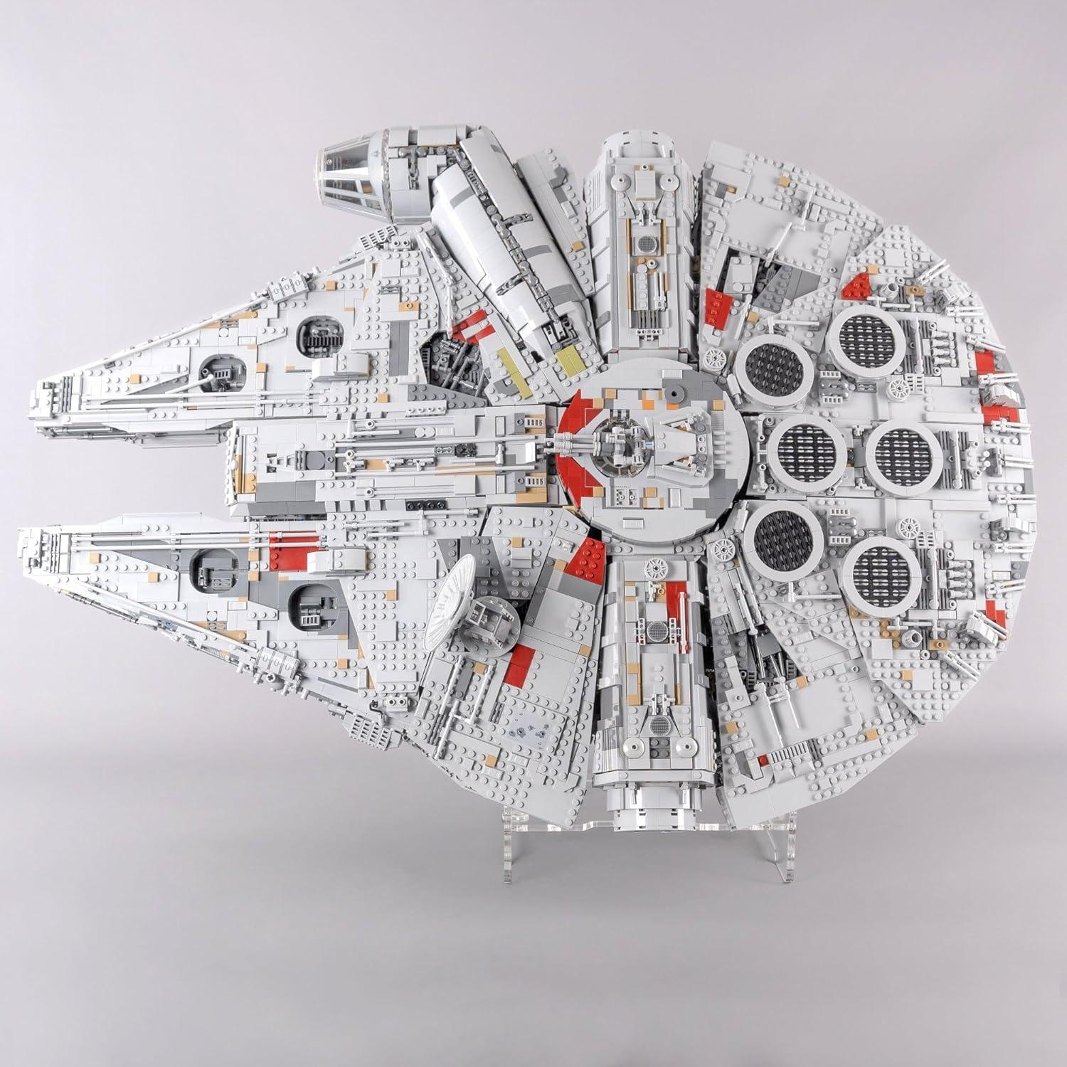 Soporte Acrílico Transparente iDisplayit 2en1 para LEGO UCS Halcón Milenario 75192