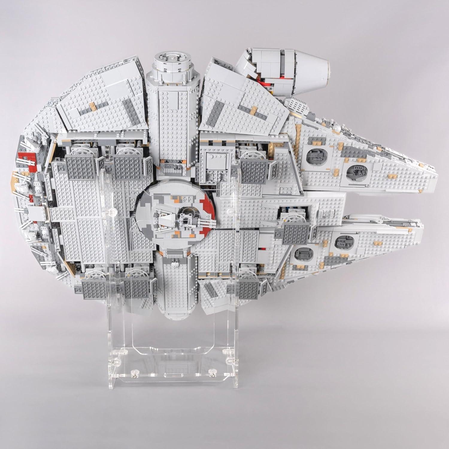 Soporte Acrílico Transparente iDisplayit 2en1 para LEGO UCS Halcón Milenario 75192