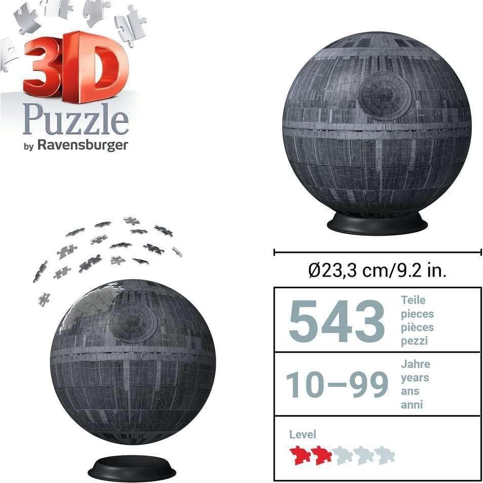 Rompecabezas 3D Ravensburger Star Wars Estrella de la Muerte 540 Piezas