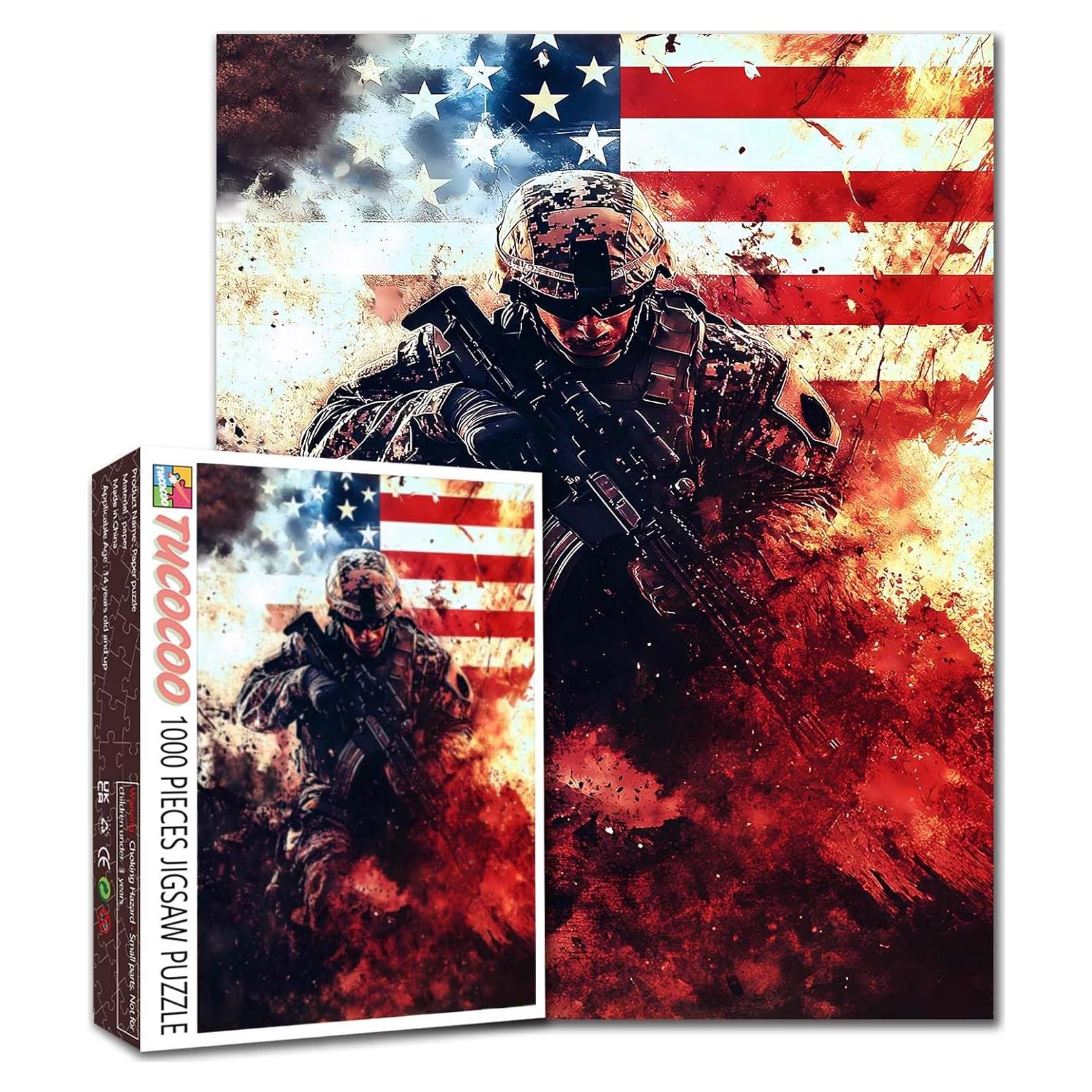 Rompecabezas 1000 Piezas MoMo Art Bandera Americana 50x70 cm