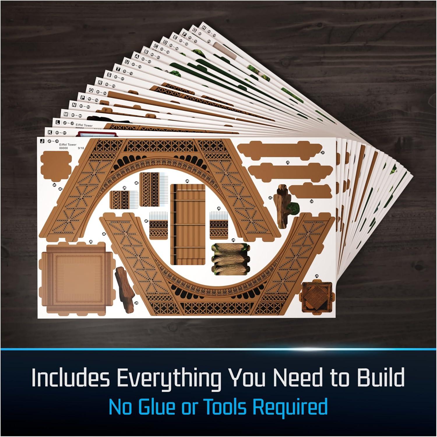 Kit de Modelo 3D Torre Eiffel 4D Build con Luces LED - 252 Piezas