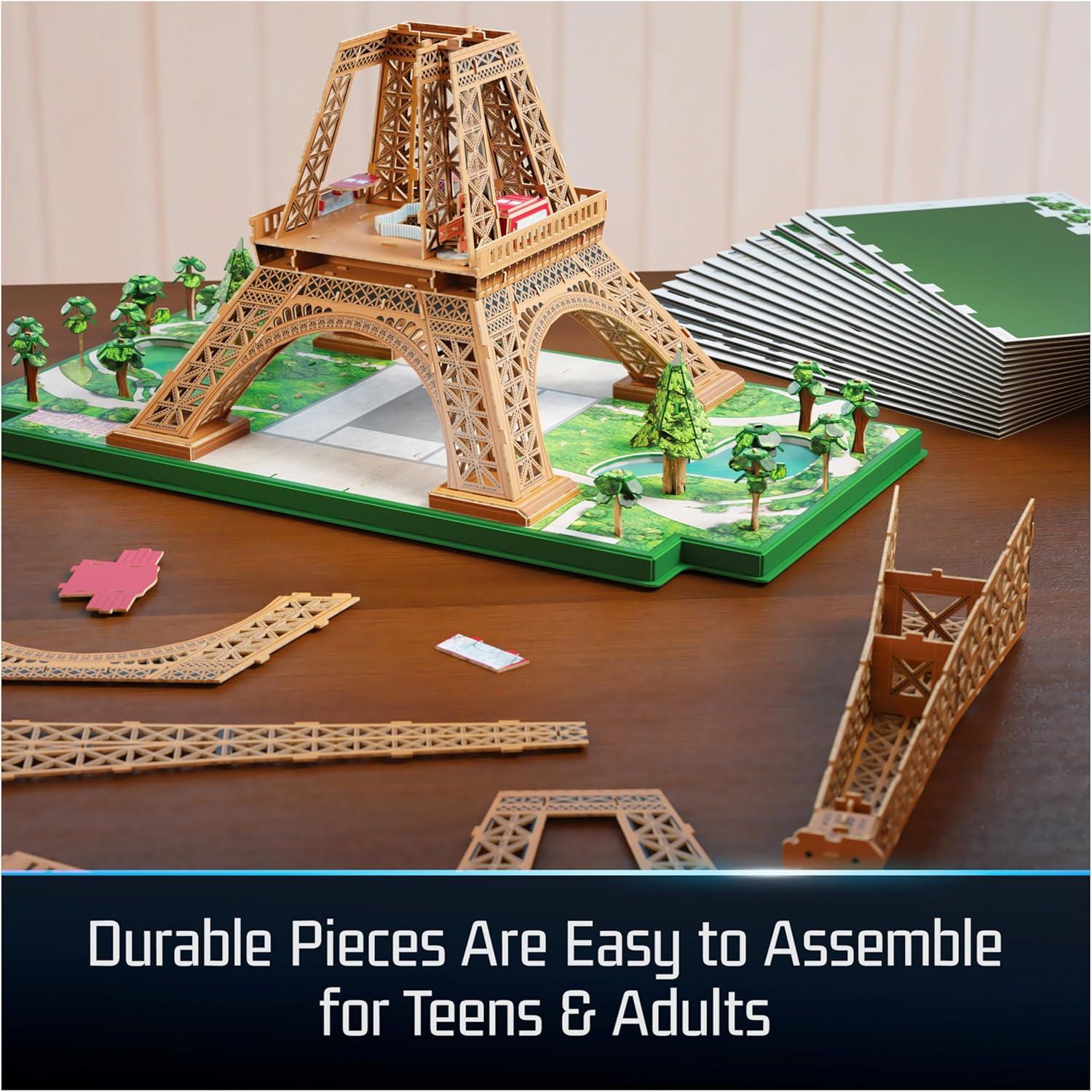 Kit de Modelo 3D Torre Eiffel 4D Build con Luces LED - 252 Piezas