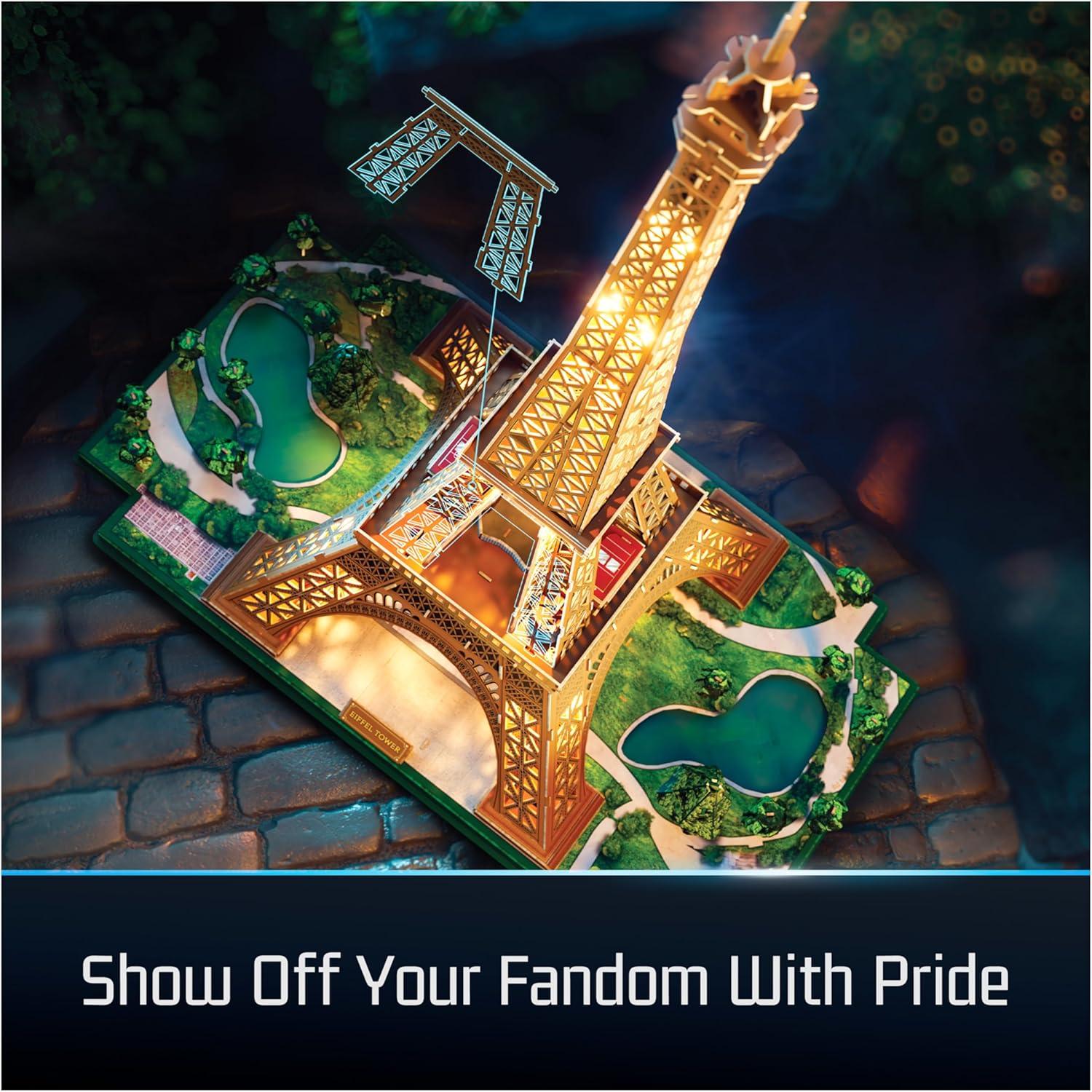 Kit de Modelo 3D Torre Eiffel 4D Build con Luces LED - 252 Piezas