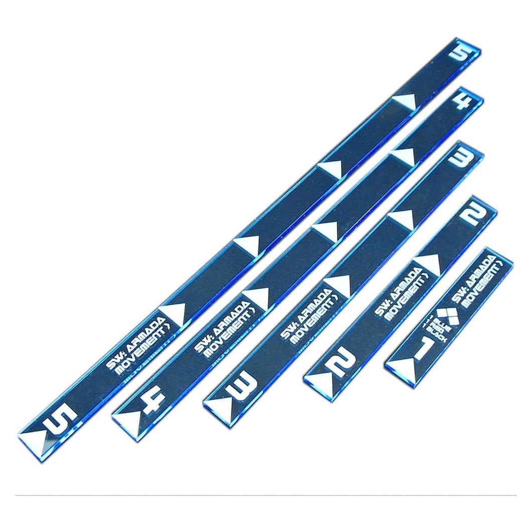 Conjunto de Reglas de Movimiento LITKO para Star Wars: Armada - 5 Piezas Azul Fluorescente