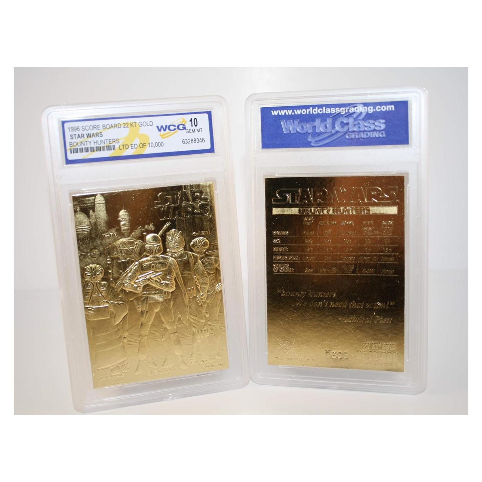 Tarjeta de Oro Cazadores de Recompensas Star Wars 1996 GEM Mint 10