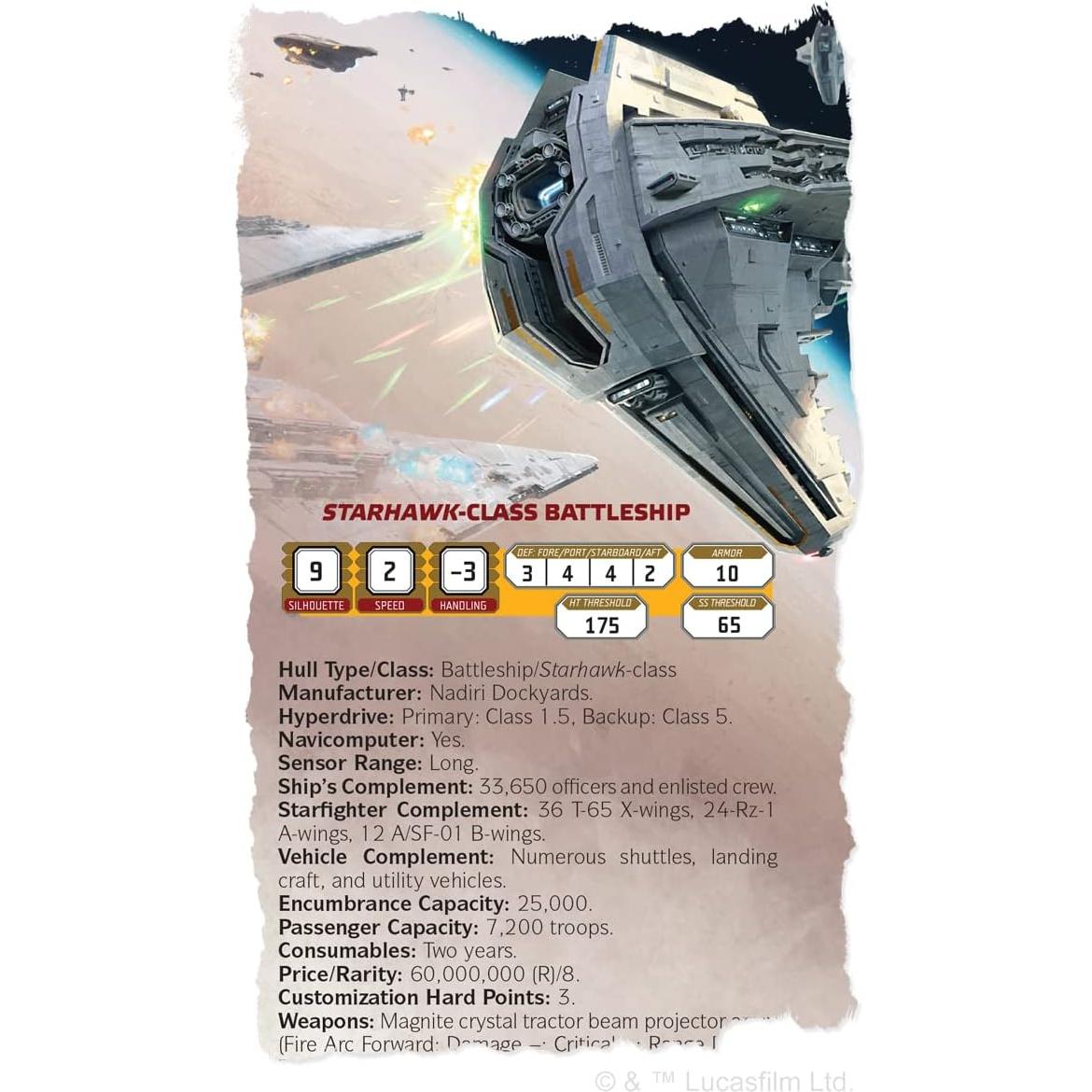 Juego de Rol Star Wars Naves y Velocímetros - Fantasy Flight