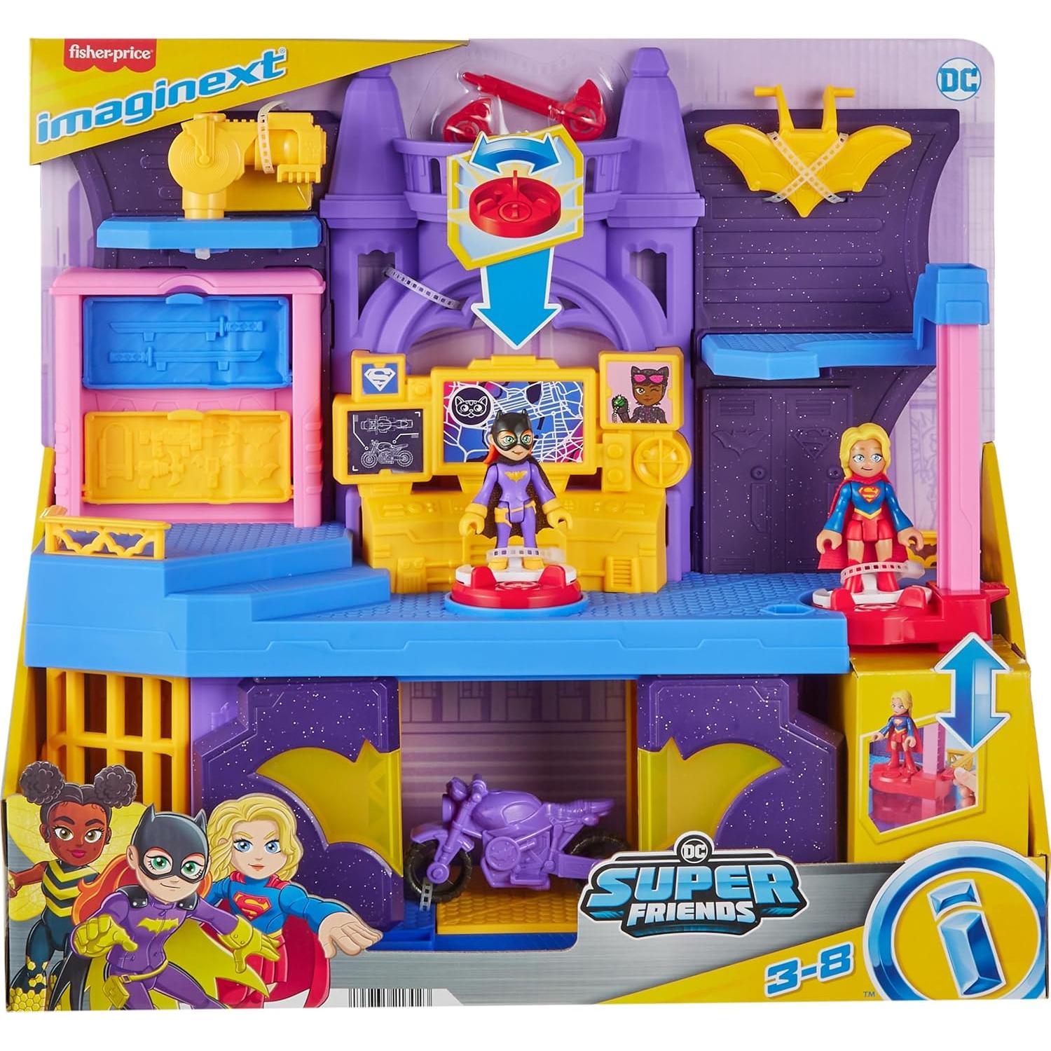 Fisher-Price Juguete Batgirl Escondite de Héroe con 2 Figuras