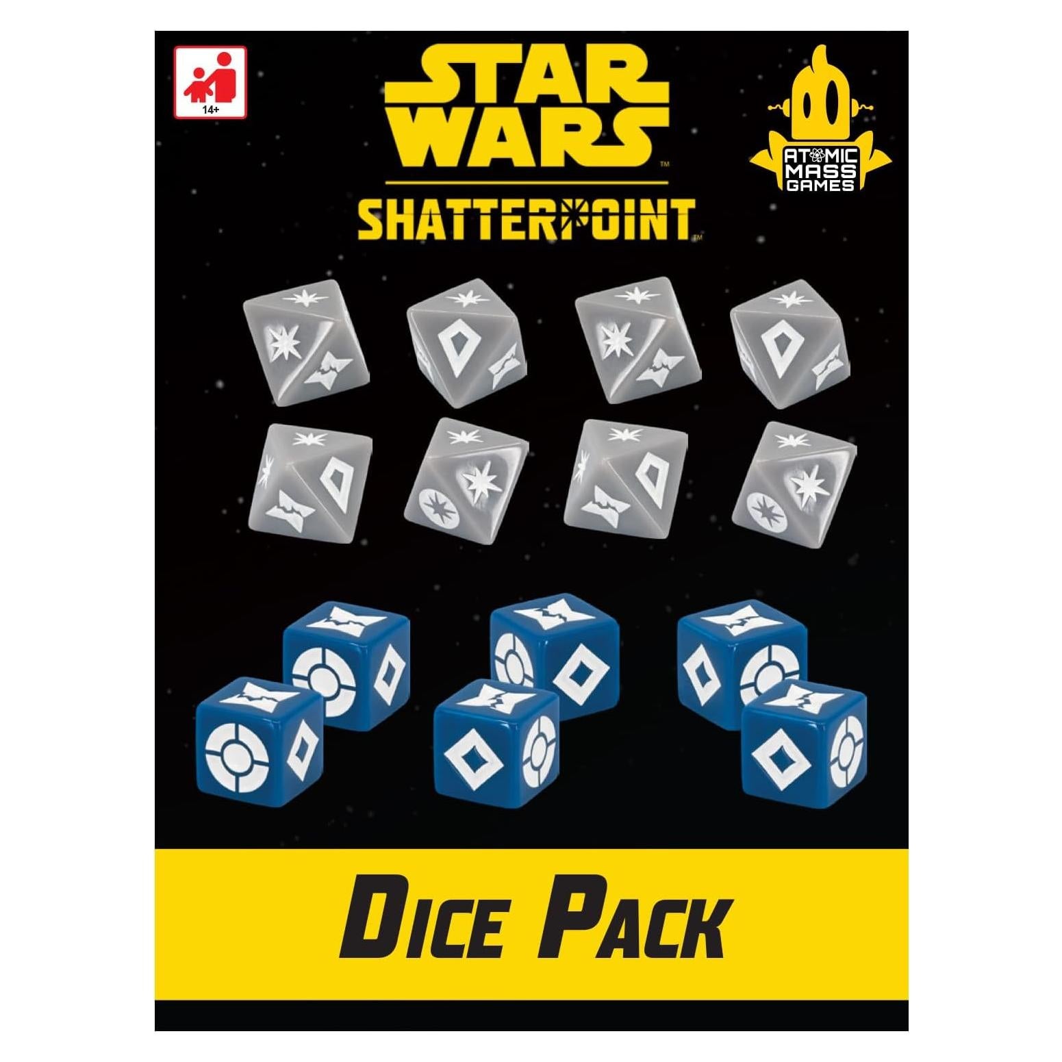 Paquete de Dados Star Wars Shatterpoint - 8 Ataque y 6 Defensa