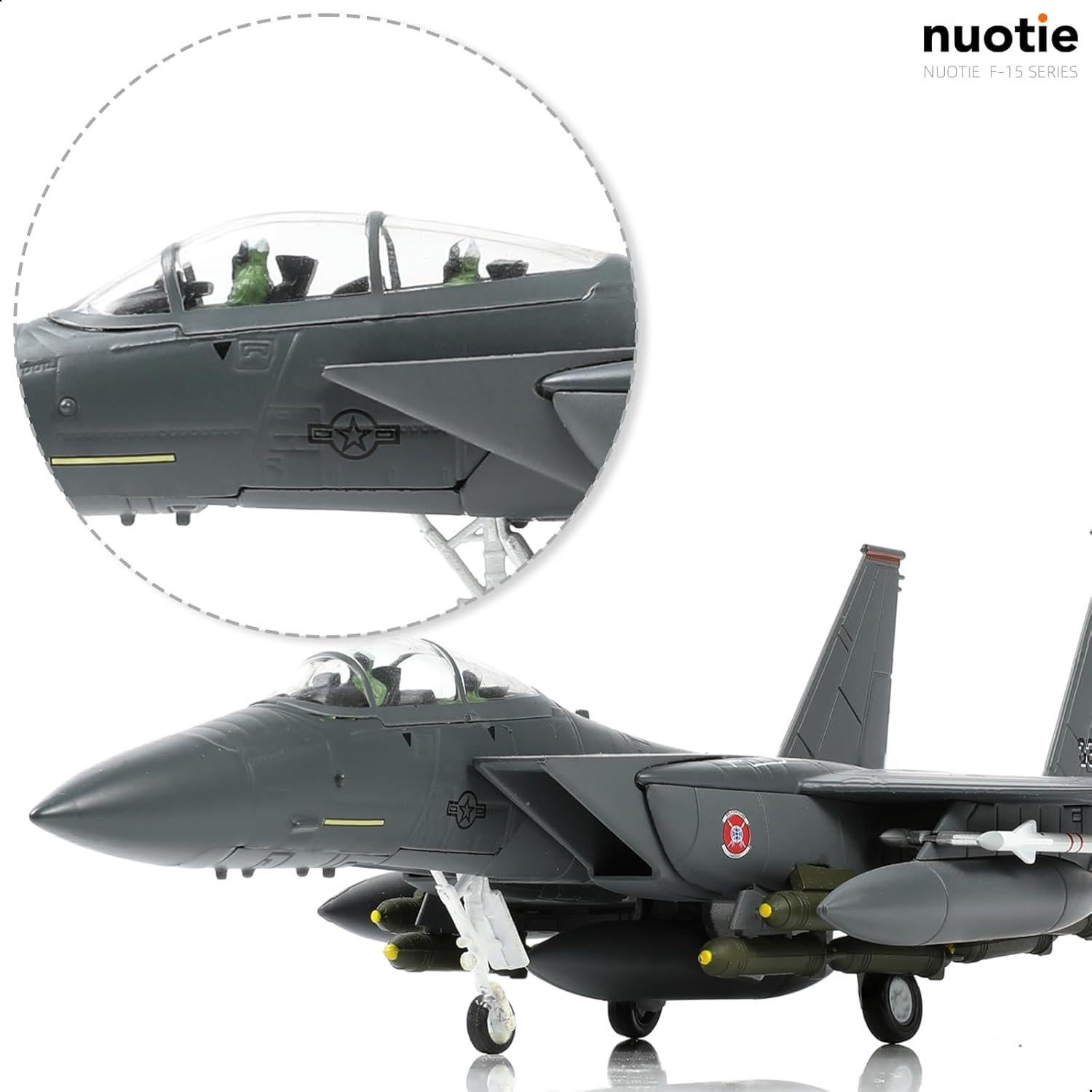 Modelo de avión de combate F-15E NUOTIE 1:100 metal para exhibición