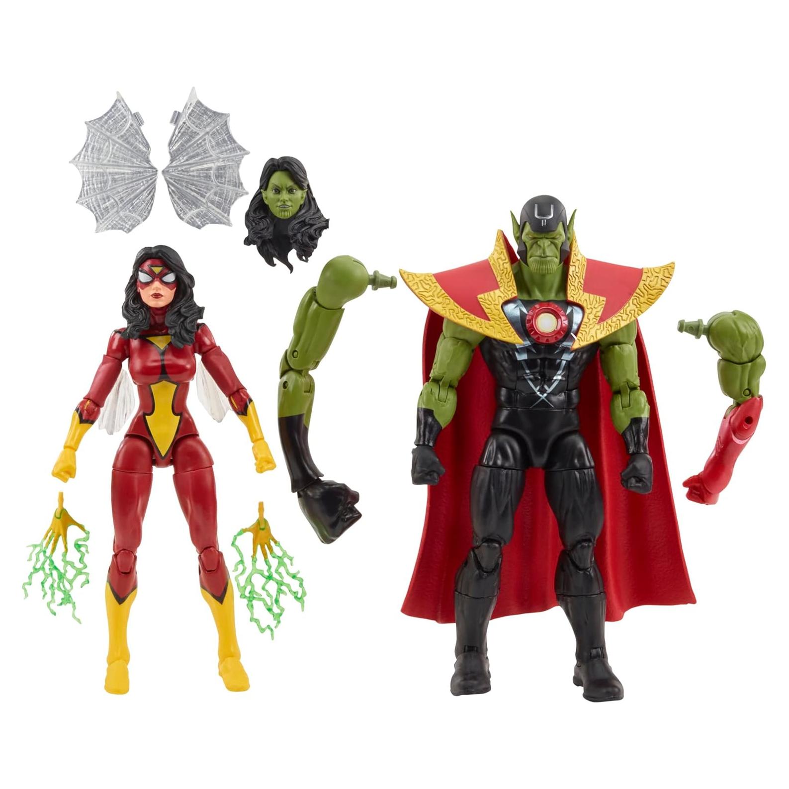 Figuras de acción Marvel Legends Reina Skrull y Super-Skrull 15 cm
