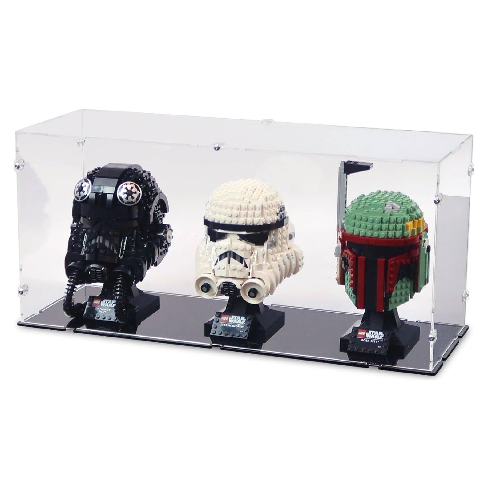 Estuche de Exhibición Acrílico iDisplayit para 3 Cascos LEGO Negro
