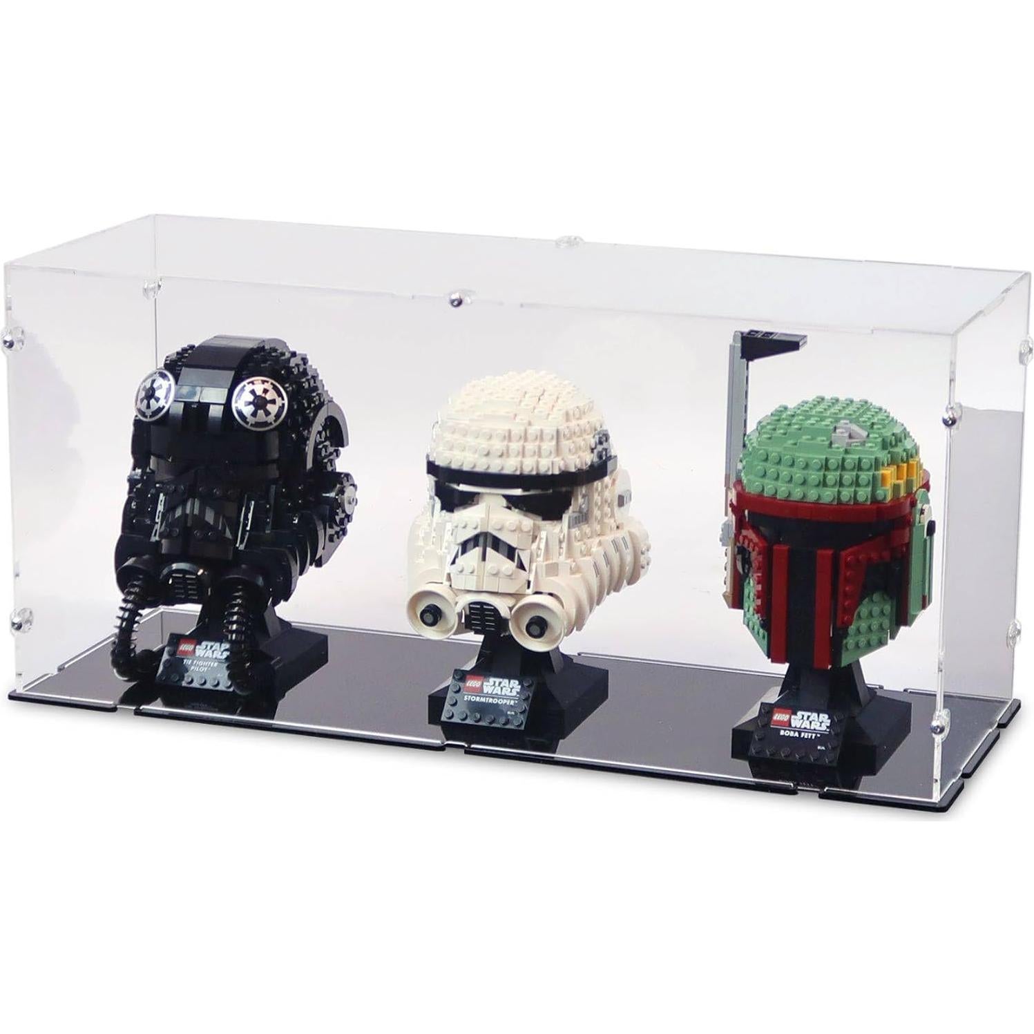 Estuche de Exhibición Acrílico iDisplayit para 3 Cascos LEGO Negro