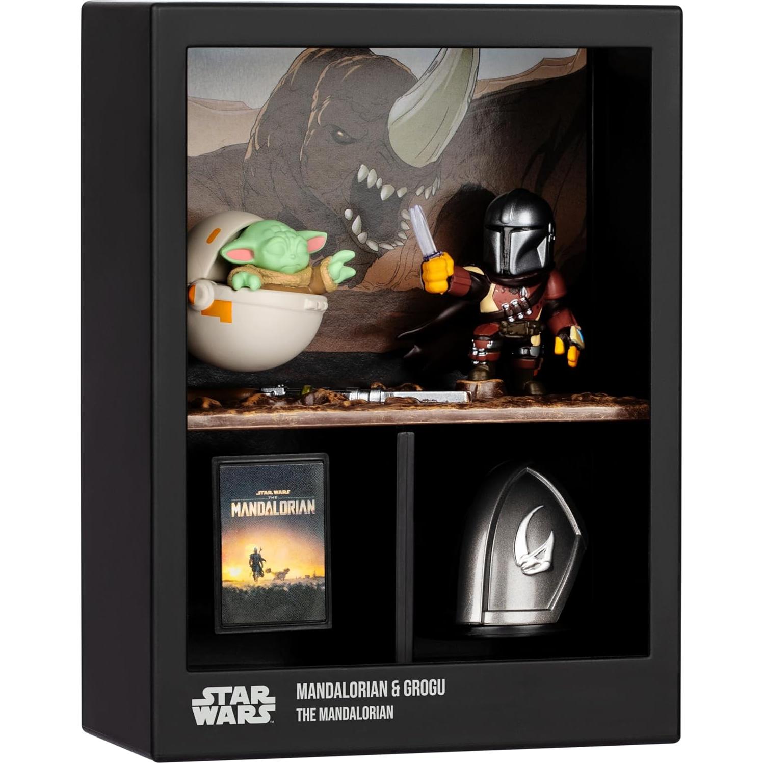 Diorama Star Wars El Mandaloriano Fandrop con Grogu y Marco