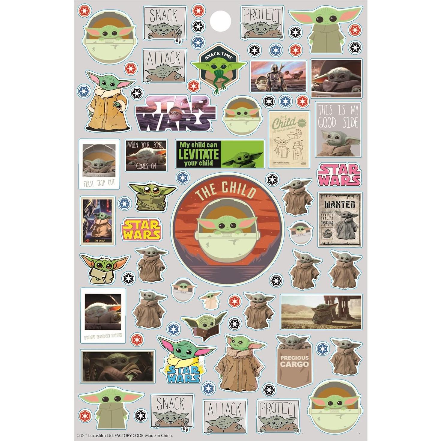 Paquete de Stickers Baby Yoda Star Wars - 300+ Stickers