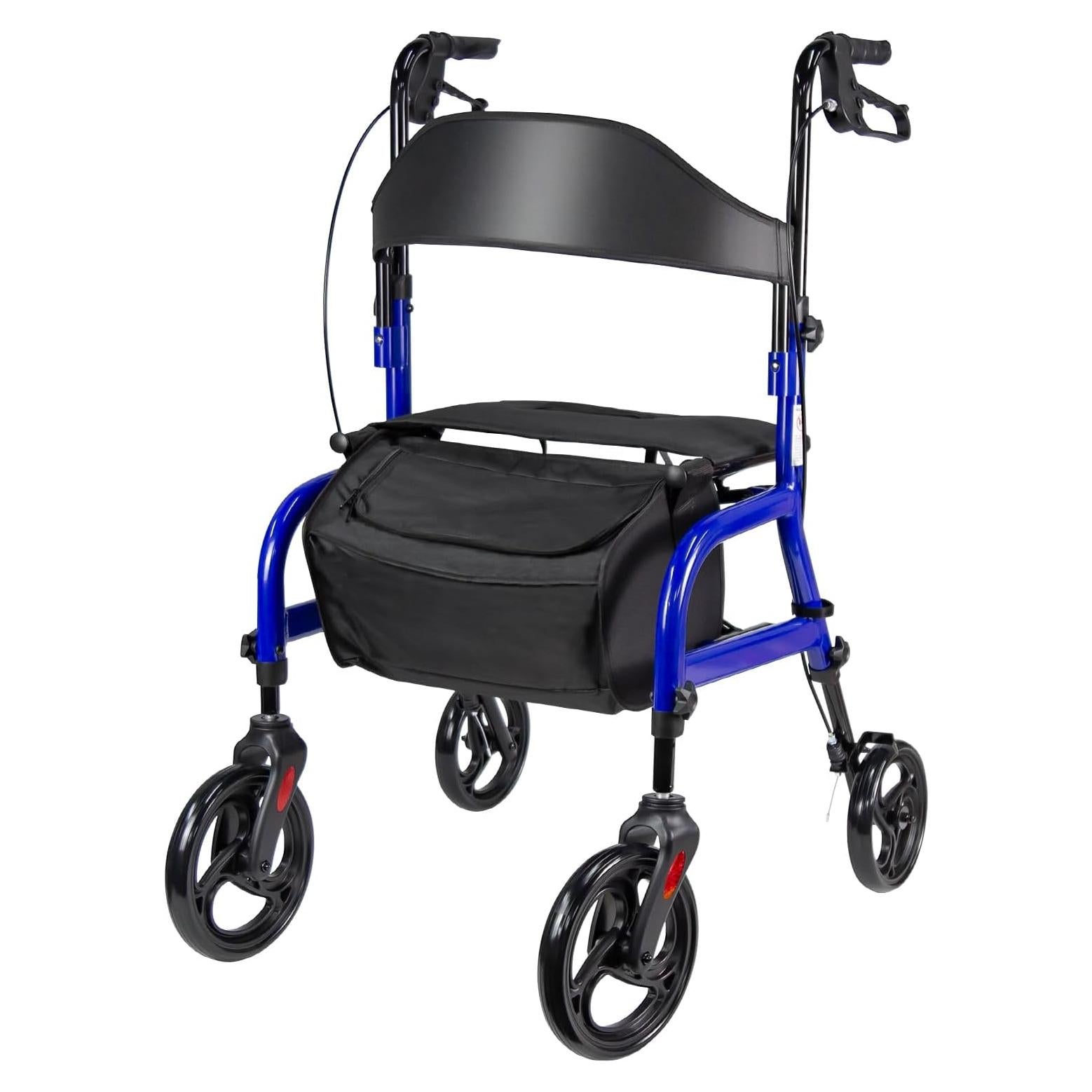 Andador Plegable Mindmed con Asiento y Ruedas 20 cm Azul