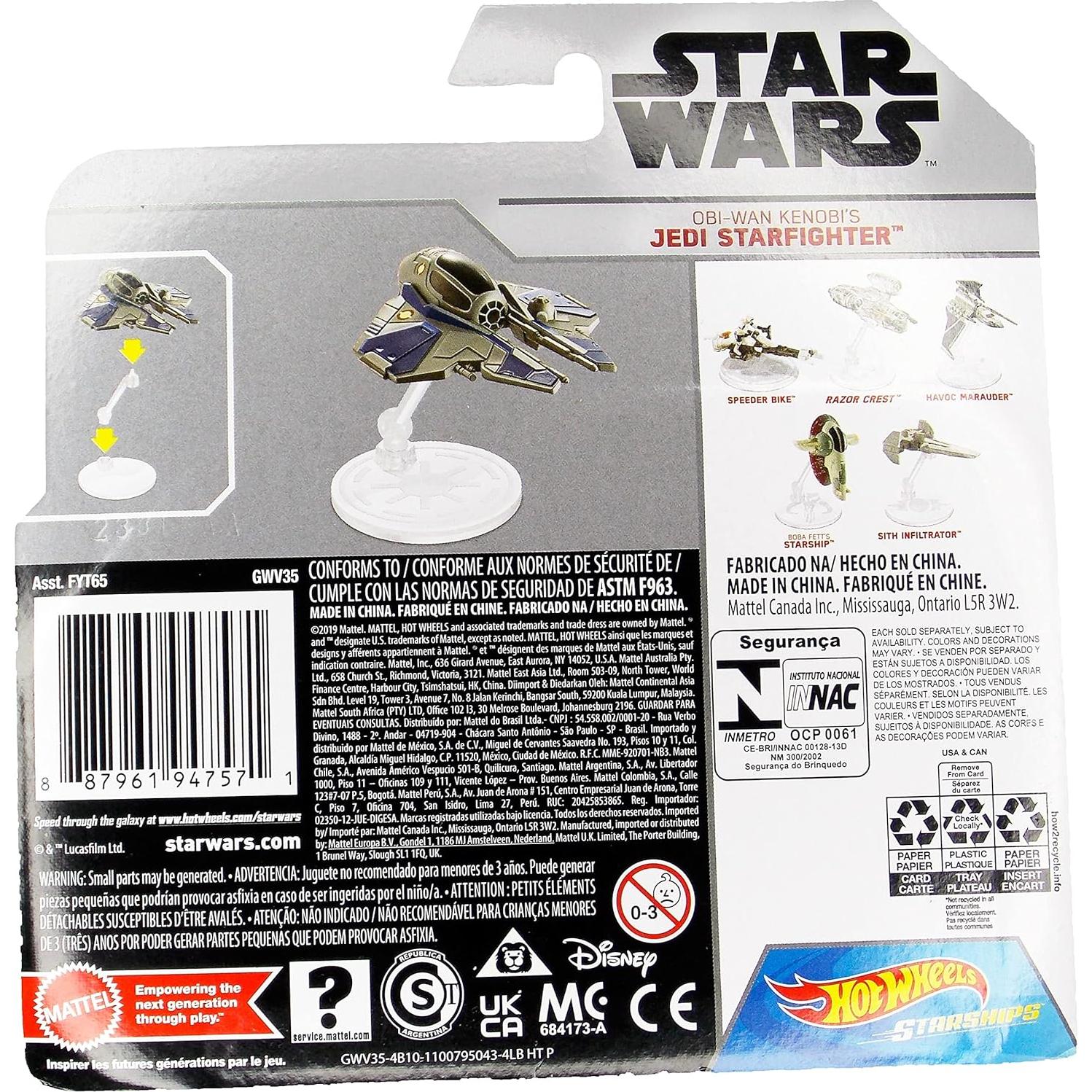 Vehículo de fundición Hot Wheels Star Wars Obi-Wan Jedi Fighter