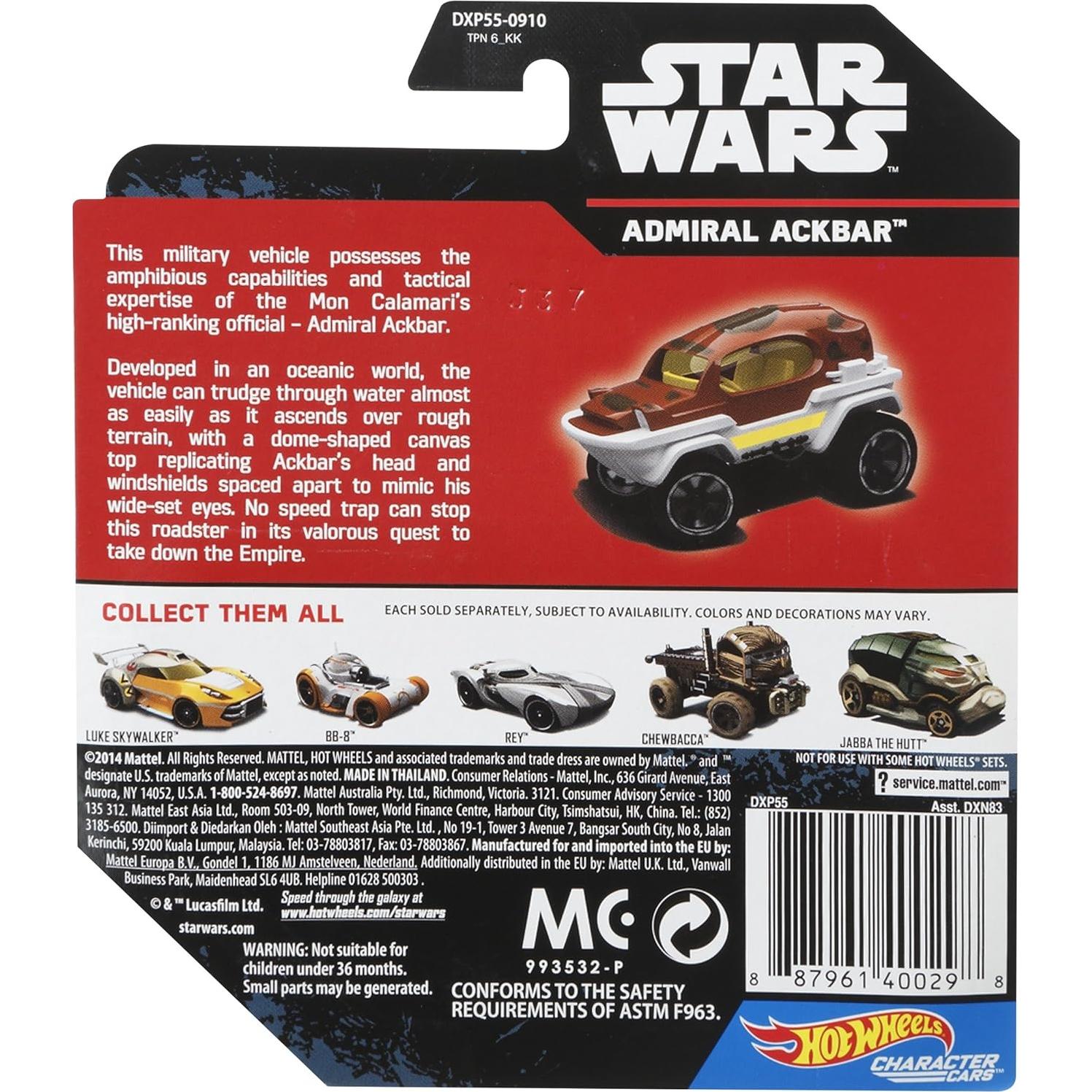 Vehículo Hot Wheels Star Wars Almirante Ackbar 1:64