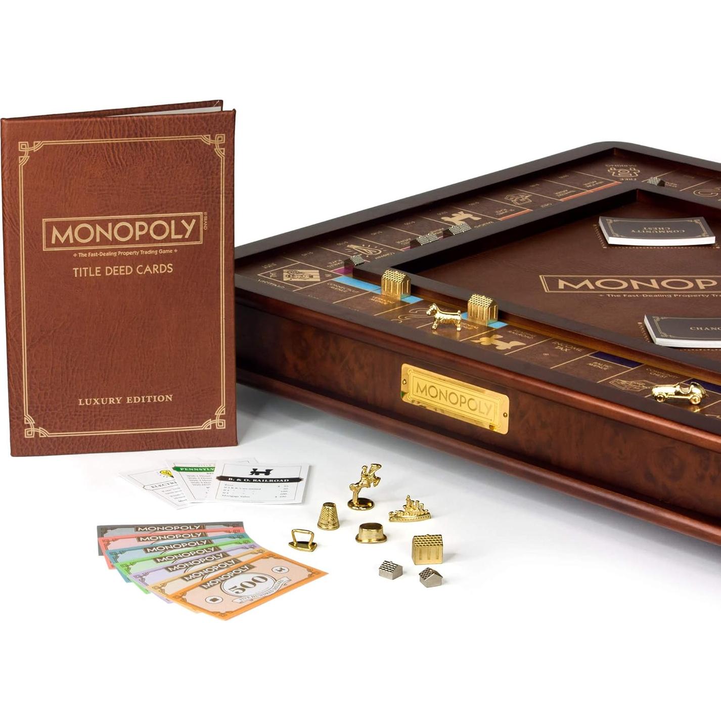 Monopoly Edición de Lujo WS Game, Gabinete de Madera, 2-6 Jugadores