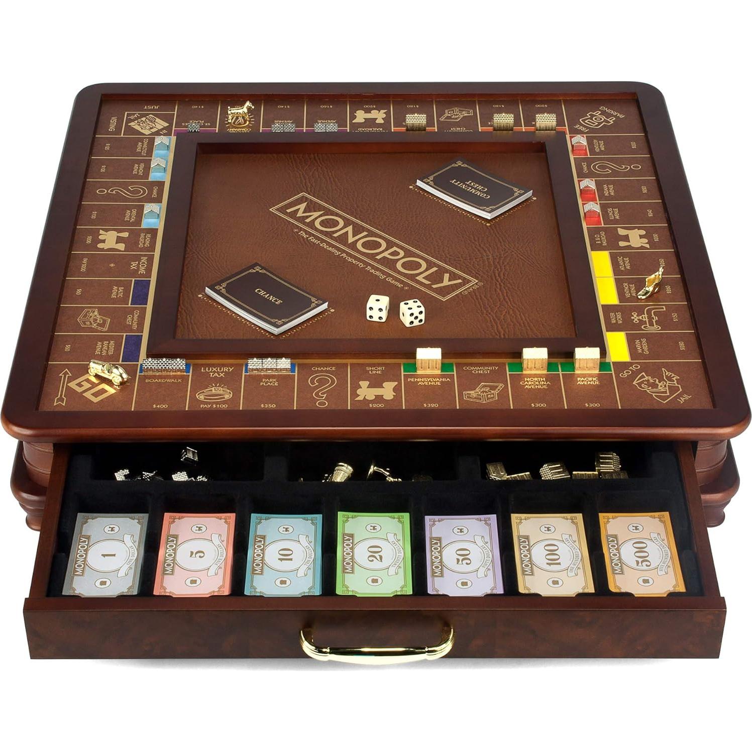 Monopoly Edición de Lujo WS Game, Gabinete de Madera, 2-6 Jugadores