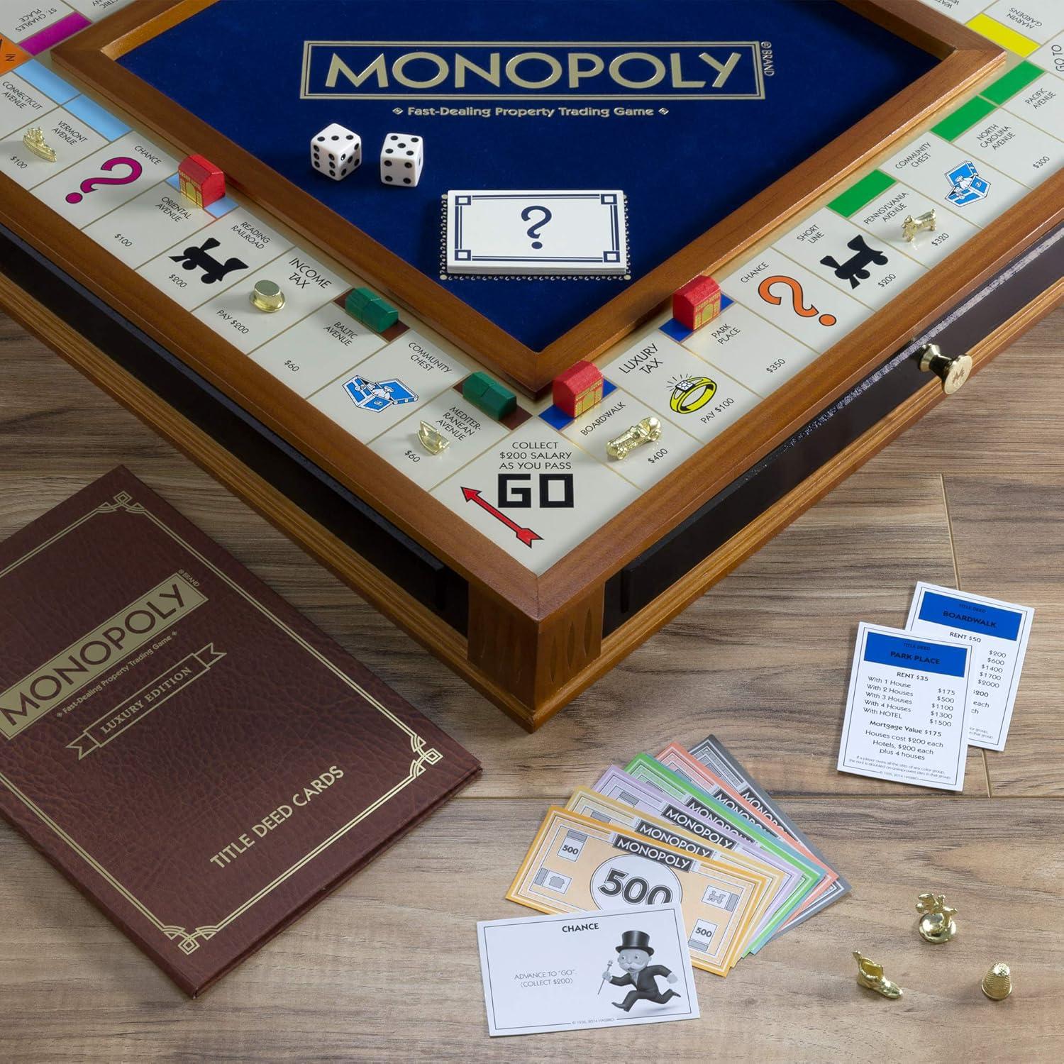 Monopoly Trophy Luxury Edition WS Game - Gabinete Madera 55.2x54.8cm