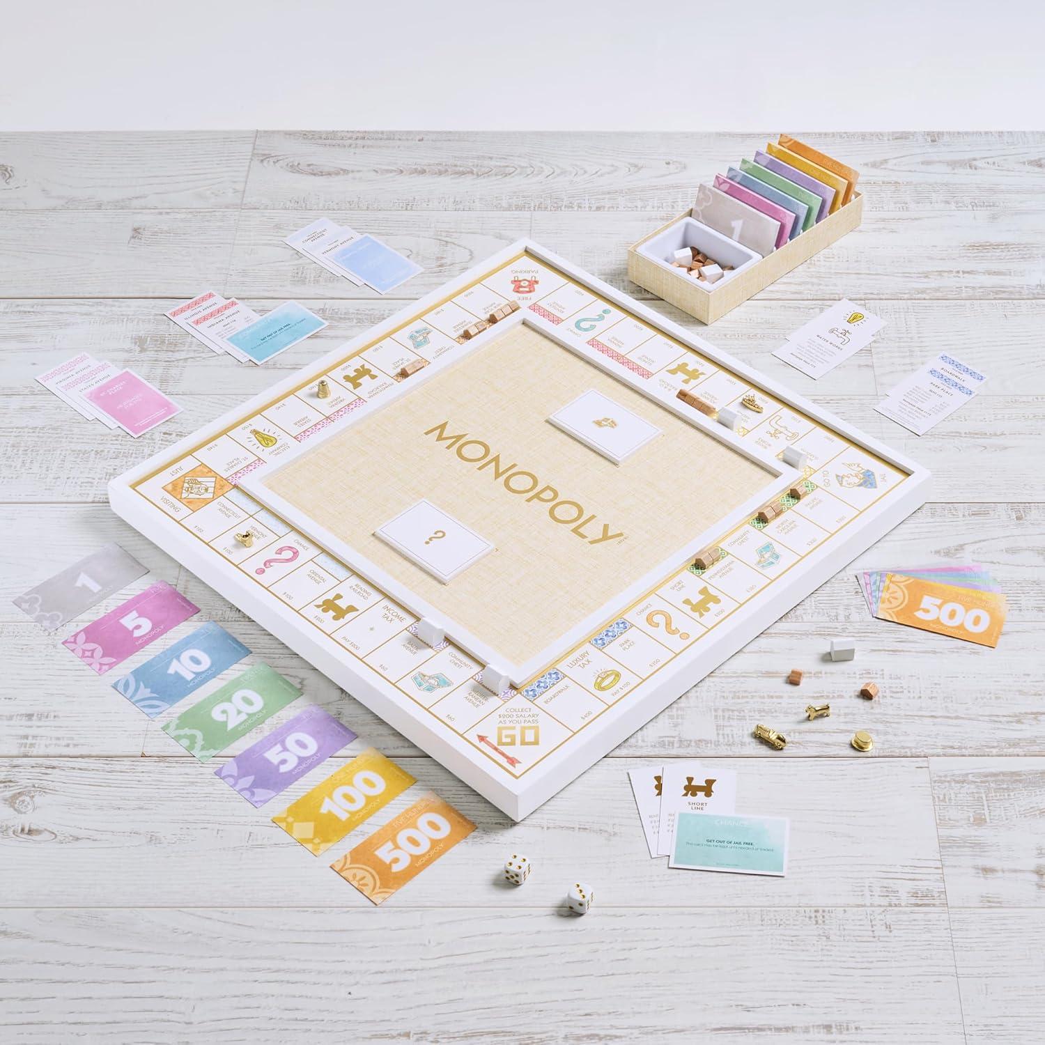 Monopoly Bianco Edition WS Game Company - Tablero Madera 50.8cm