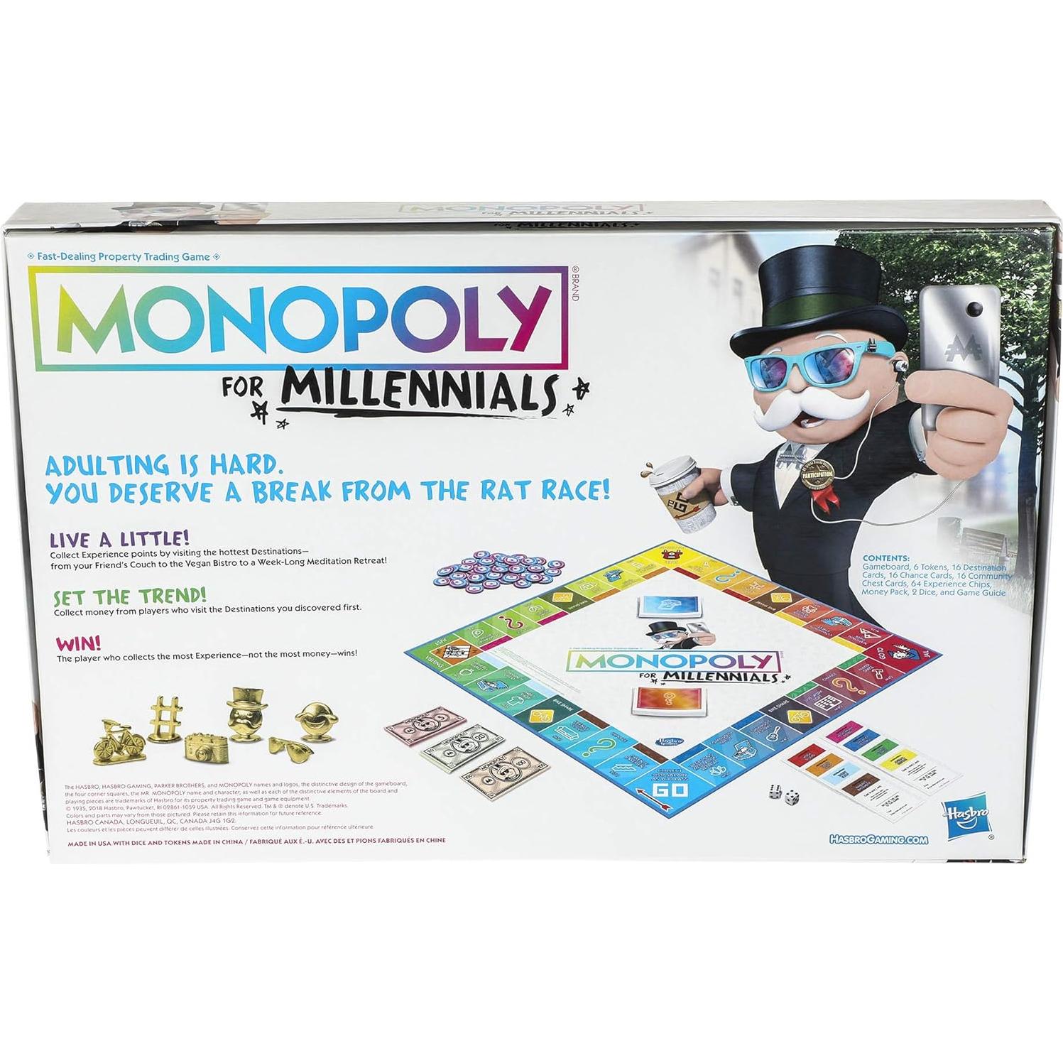 Juego de Mesa Monopoly para Millennials Hasbro 1.08kg