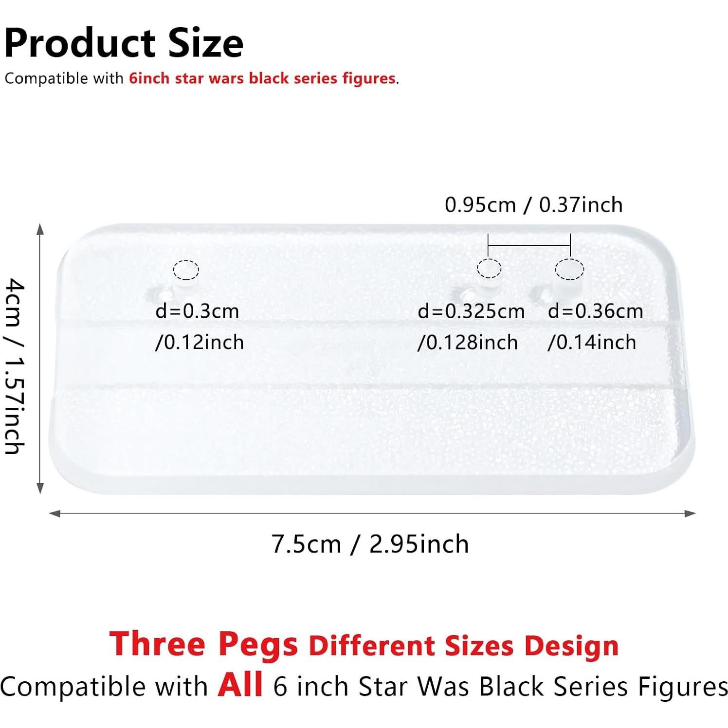 Base de Exhibición Transparente SIXPOINTS 36 Piezas 6"