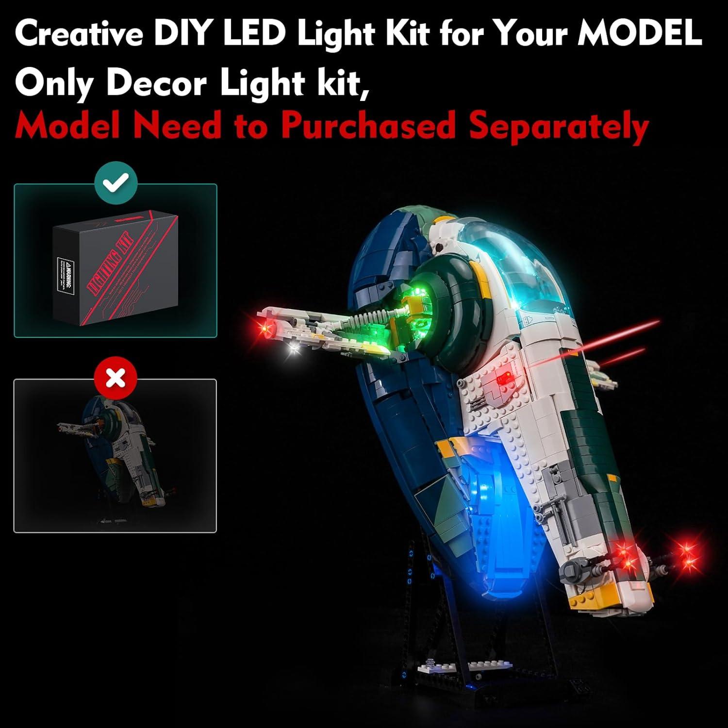 Kit de luz LED LocoLee para LEGO 75409 Firespray-Class