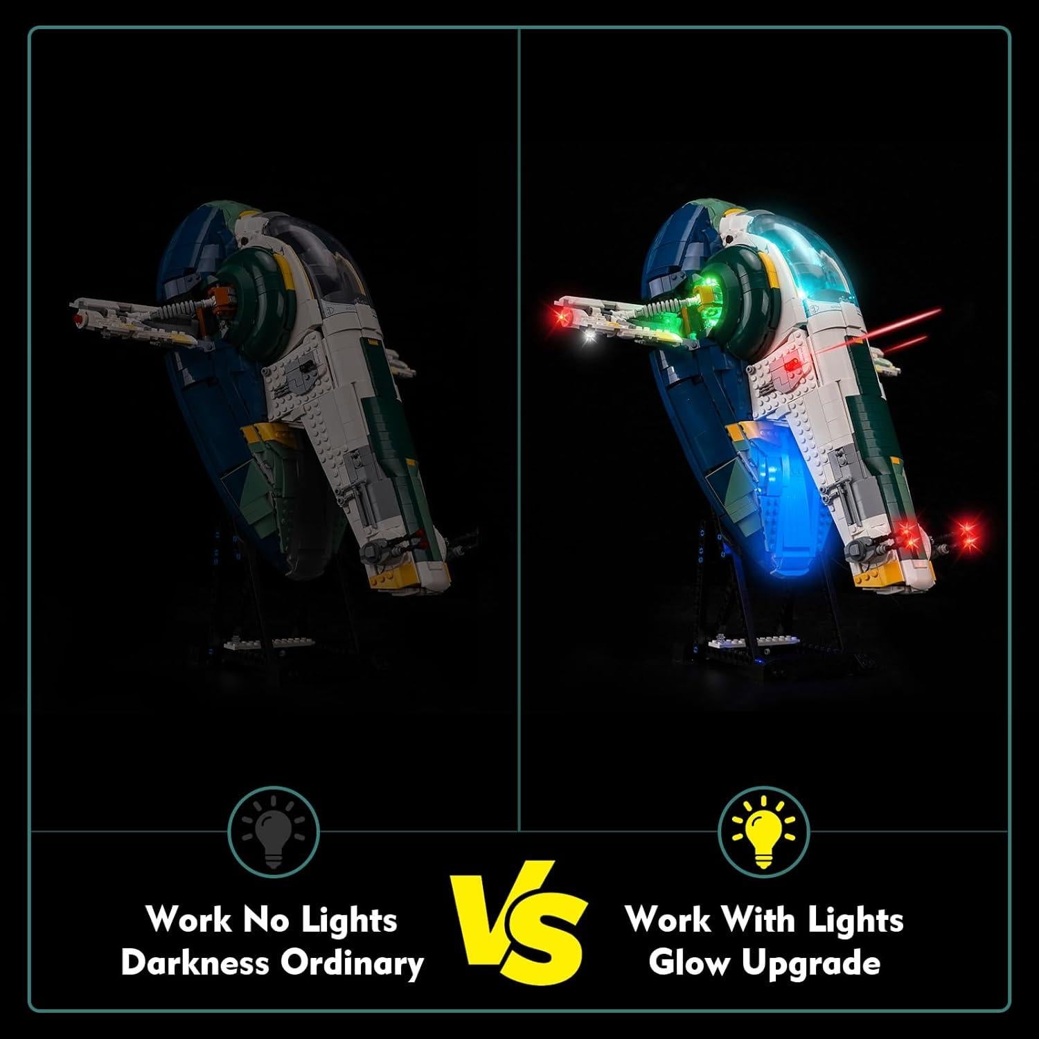 Kit de luz LED LocoLee para LEGO 75409 Firespray-Class