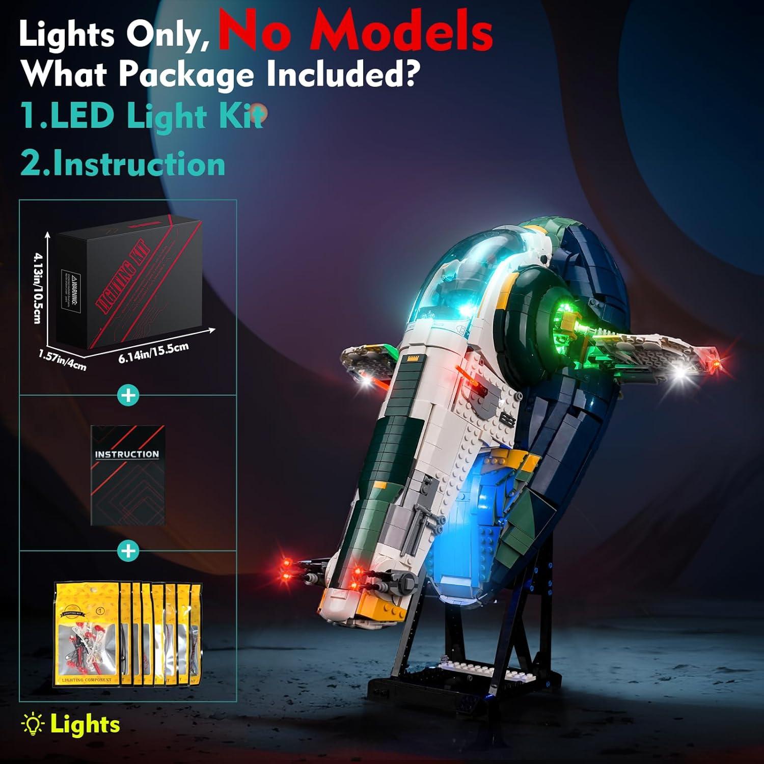 Kit de luz LED LocoLee para LEGO 75409 Firespray-Class