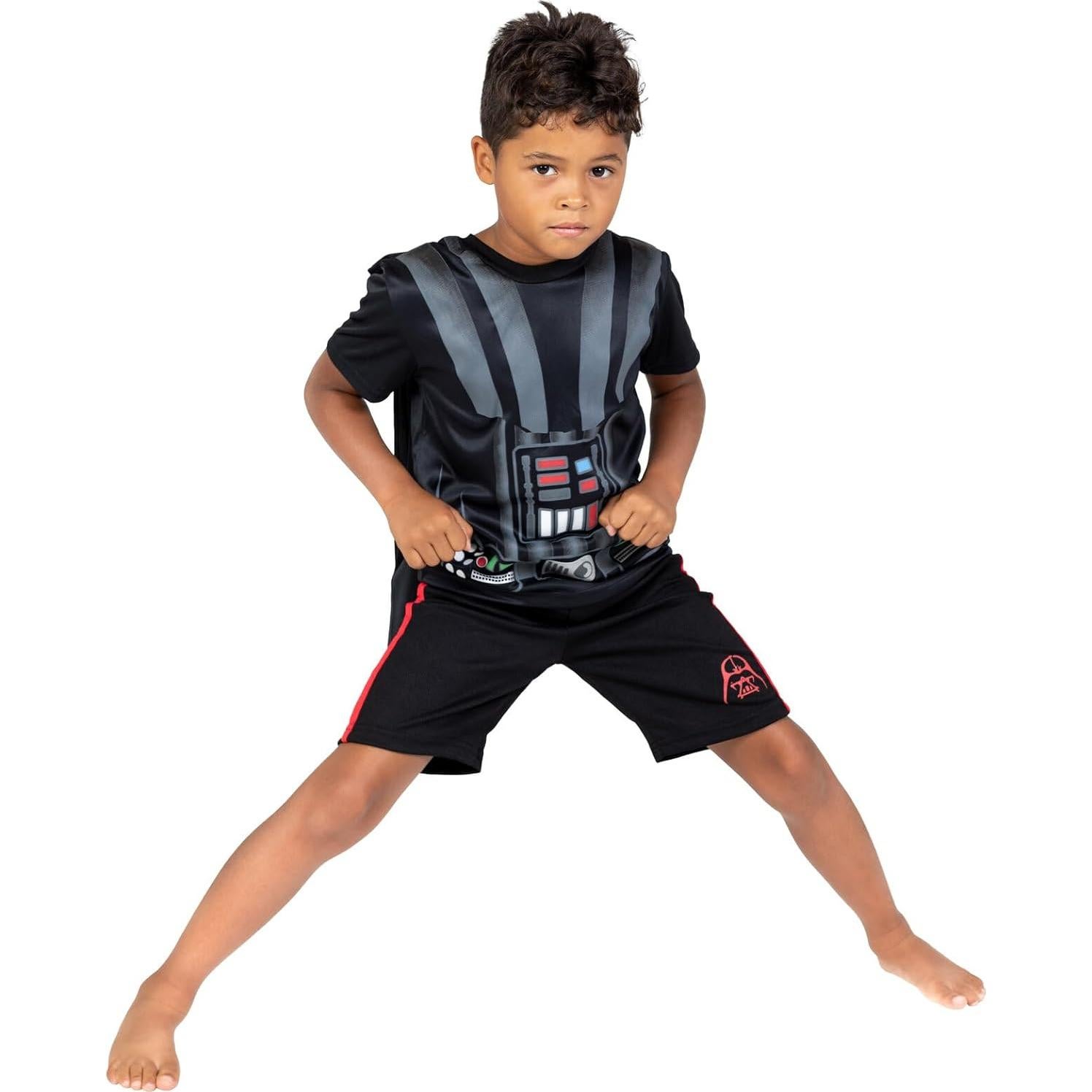 Conjunto 3 Piezas Darth Vader para Niños - Camiseta, Pantalones Cortos y Capa