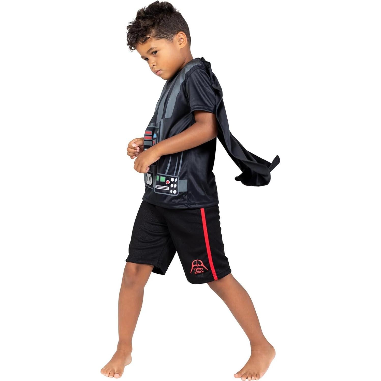 Conjunto 3 Piezas Darth Vader para Niños - Camiseta, Pantalones Cortos y Capa