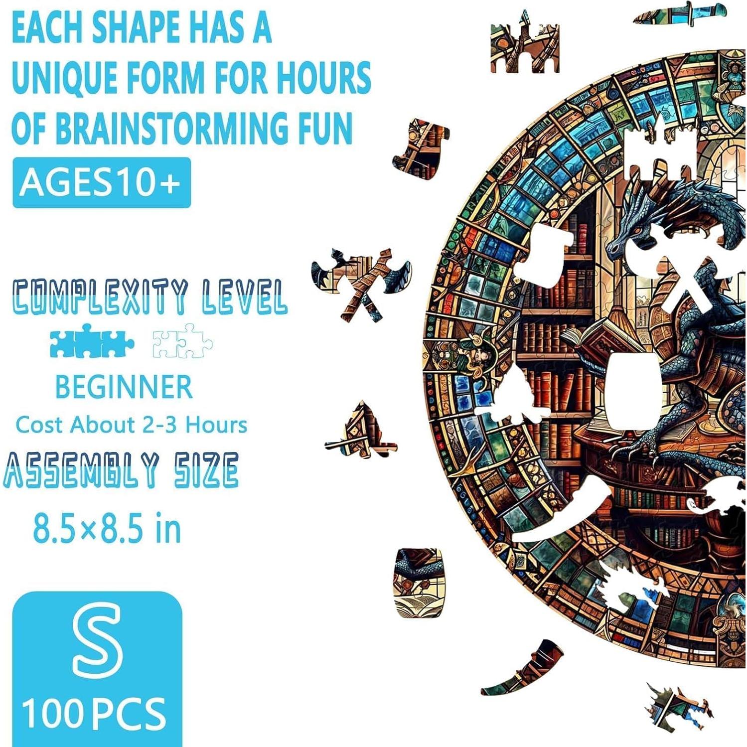 Rompecabezas de Madera Biblioteca del Dragón Pijesaksa 100 Piezas