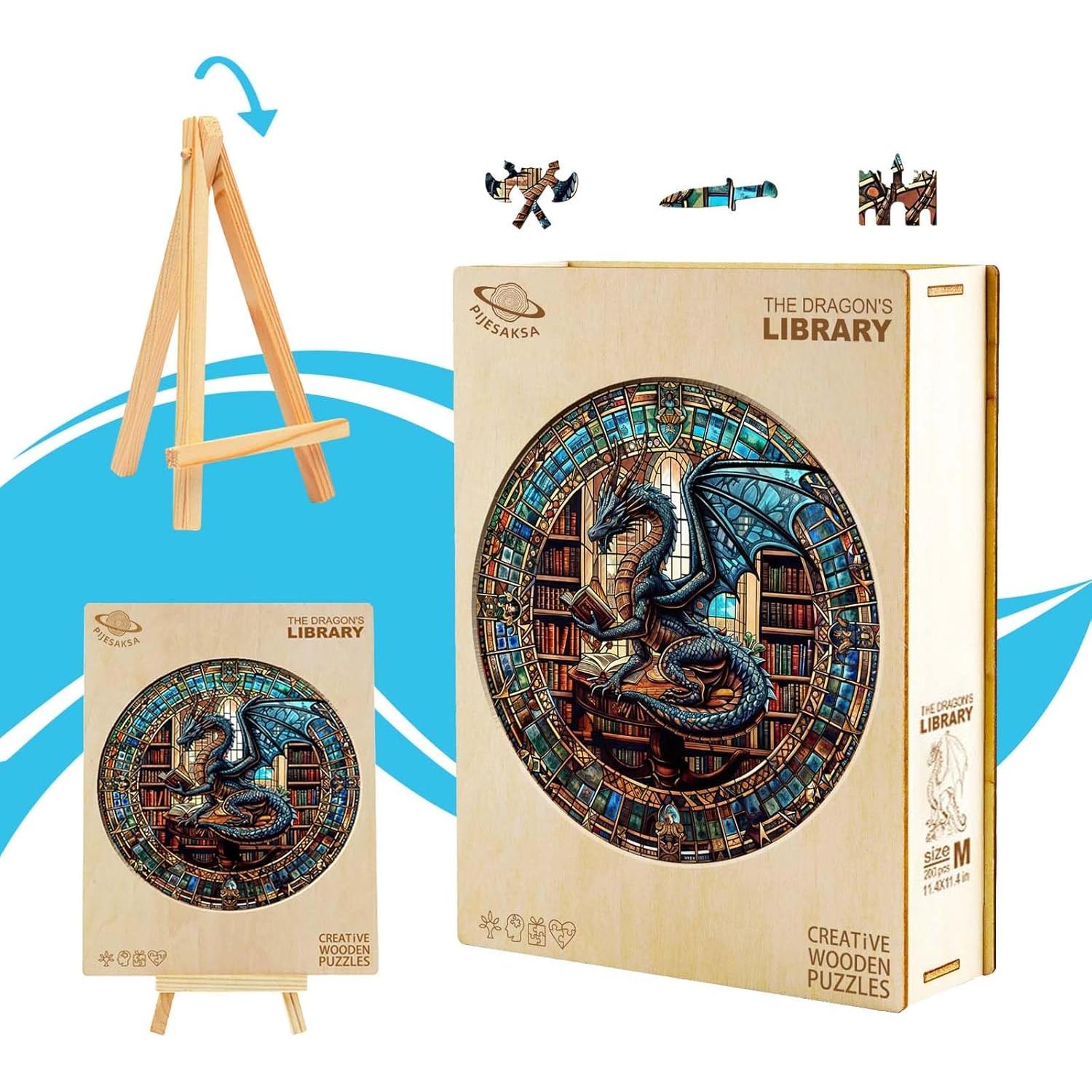 Rompecabezas de Madera Biblioteca del Dragón Pijesaksa 100 Piezas