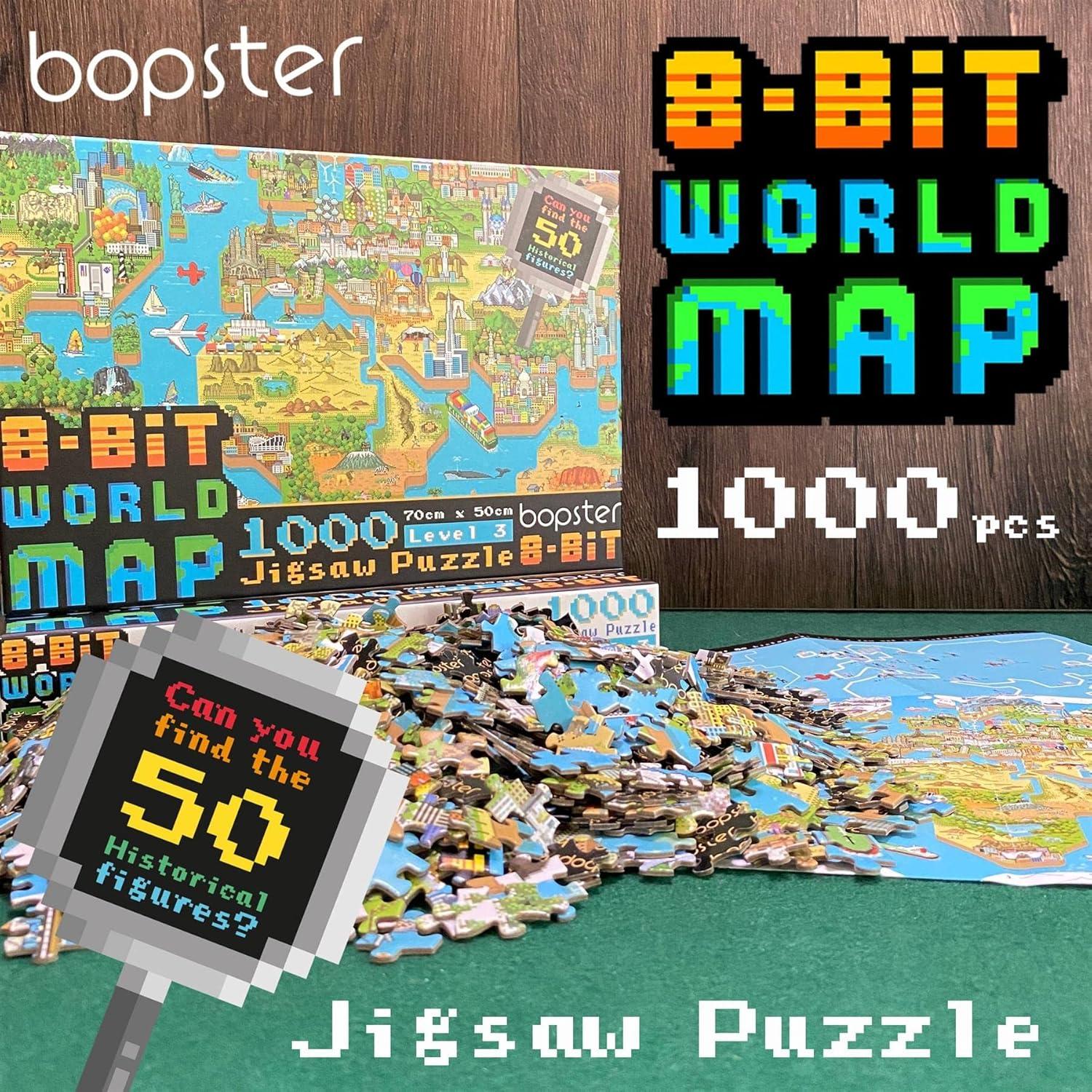 Rompecabezas 1000 Piezas Mapa del Mundo 8-bit Bopster