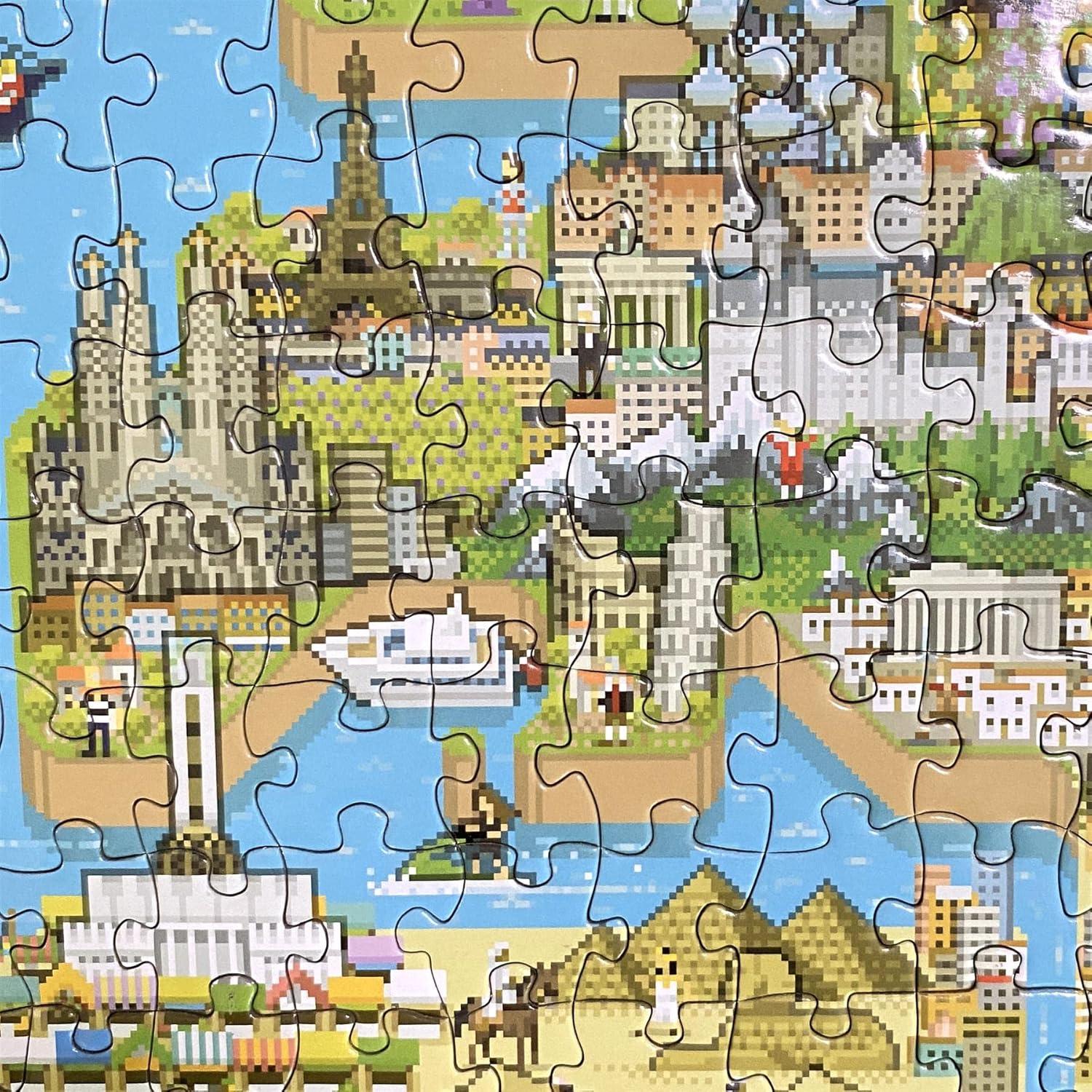 Rompecabezas 1000 Piezas Mapa del Mundo 8-bit Bopster