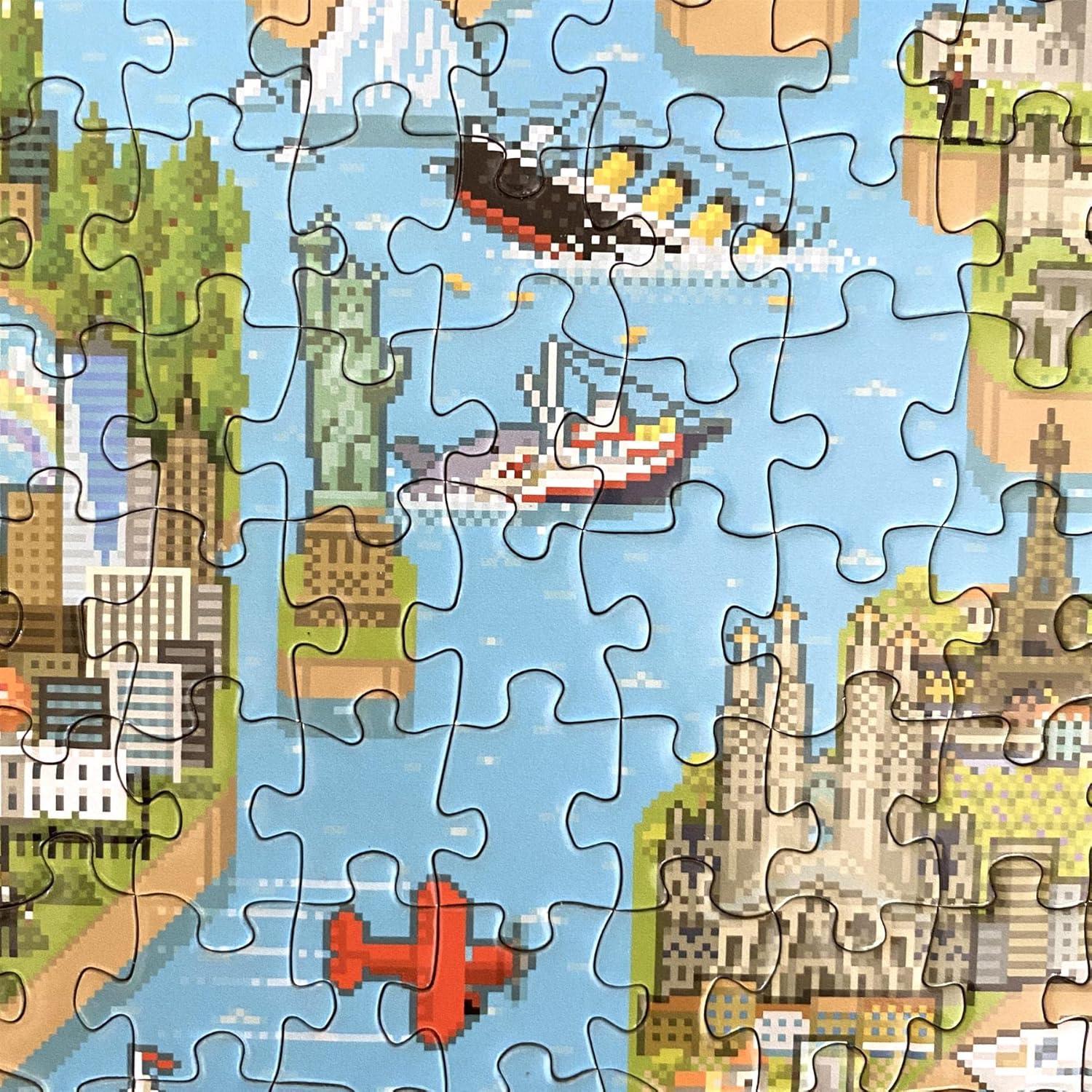 Rompecabezas 1000 Piezas Mapa del Mundo 8-bit Bopster