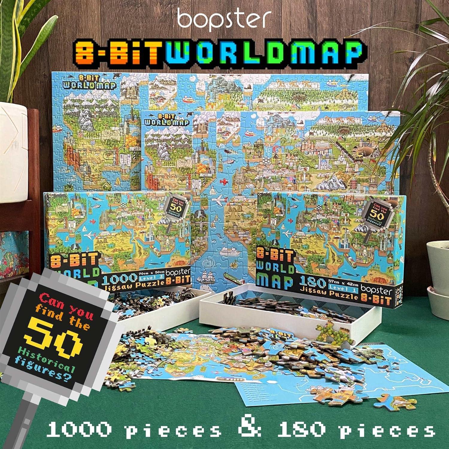 Rompecabezas 1000 Piezas Mapa del Mundo 8-bit Bopster