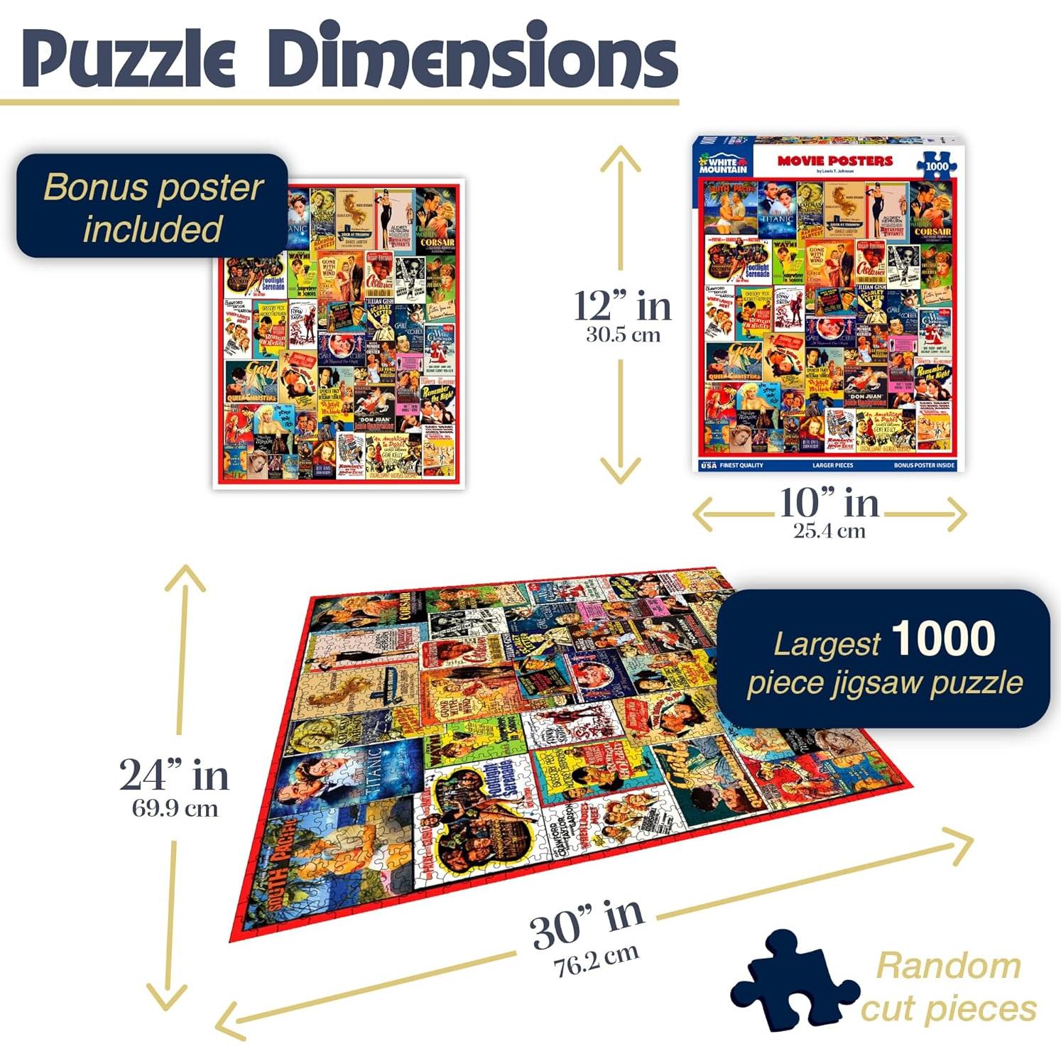 Rompecabezas 1000 Piezas White Mountain Pósters Películas Clásicas