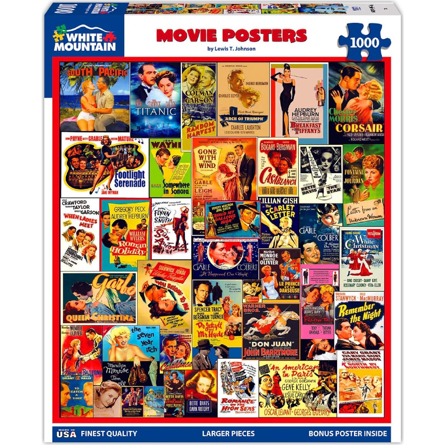 Rompecabezas 1000 Piezas White Mountain Pósters Películas Clásicas