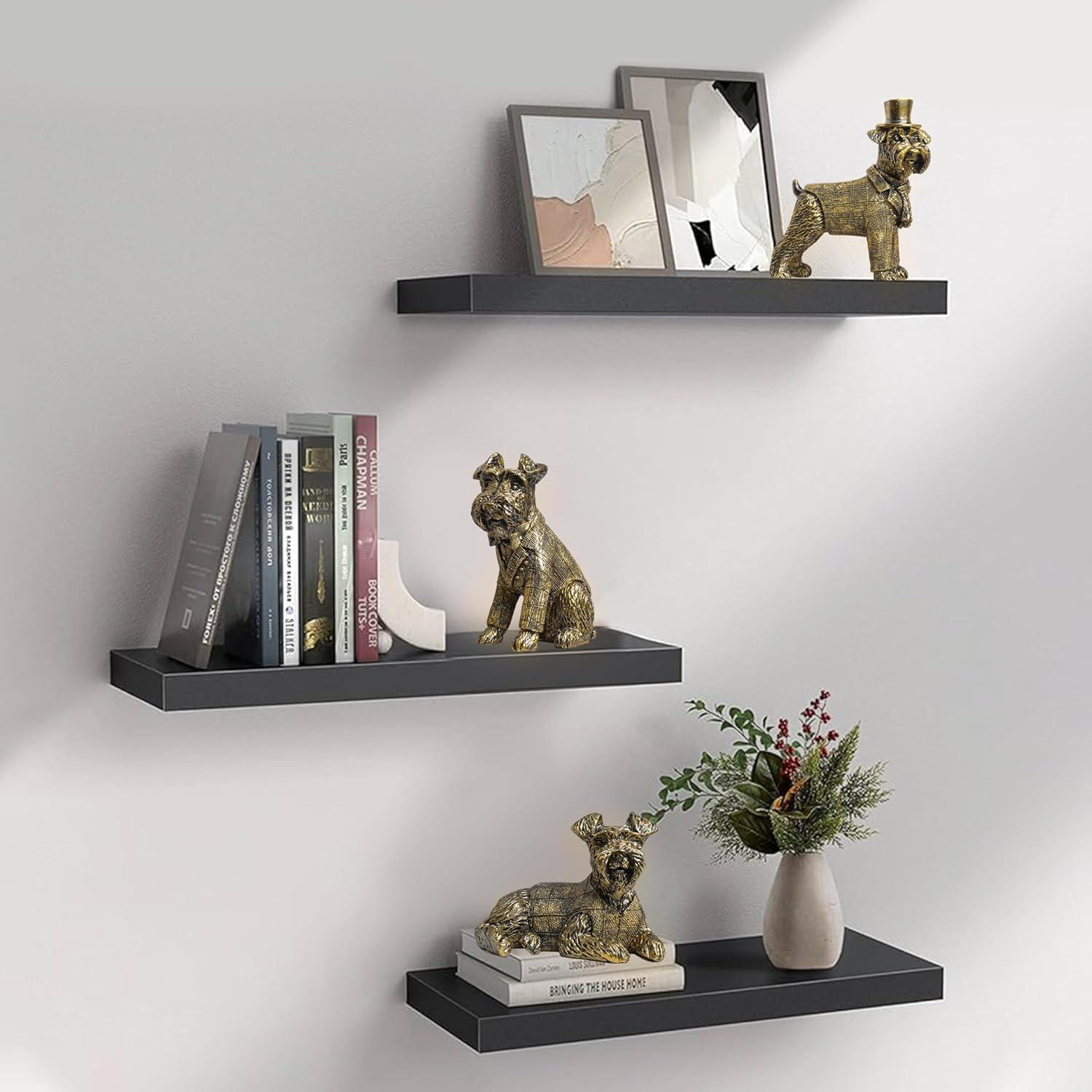 Figuritas de Perro Doradas Kakizzy - Conjunto de 3 Estatuas