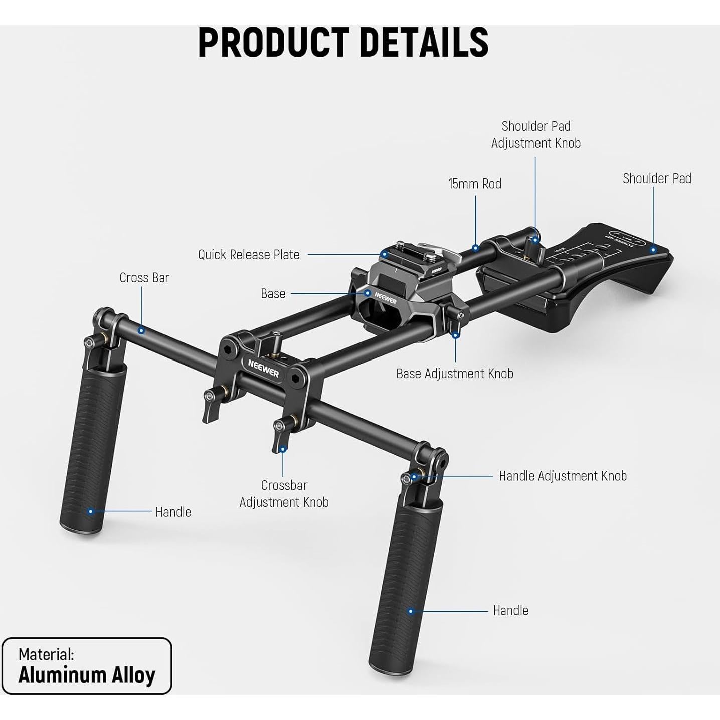 Soporte de Hombro NEEWER SR007 con Varillas de 15mm